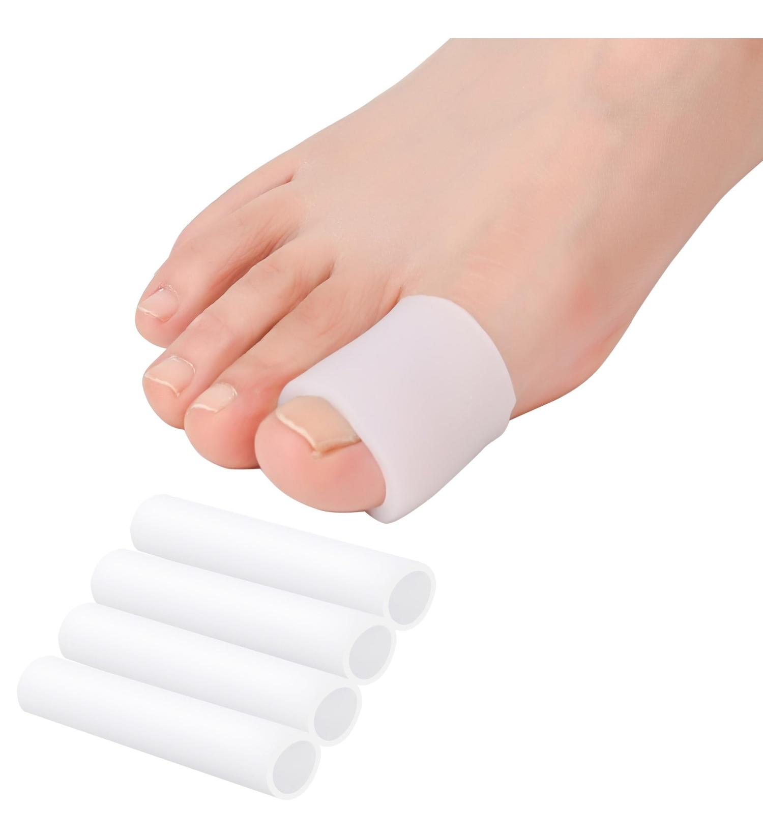 Gel Big Toe Sleeves 4 Pack - Cushion Pads for Pain Relief from Corns Blisters Calluses & Hammer Toes - Buy Online on GoSupps.com