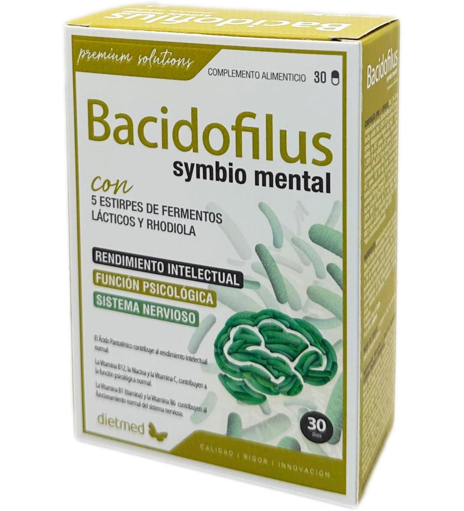 DietMed Dietmed | Bacidofilus Symbio Mental - 30 capsules | With 5 strains of lactic acid bacteria and Rhodiola