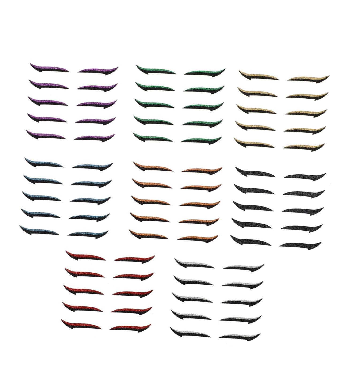 FRCOLOR 40 pairs Tool Quick Adhesive Eyeshadow Eyes Womens Fashion Strips Eyelid Winged Eyeliner Makeup 1 count (Pack of 1) Assorted Color - Buy Online on GoSupps.com