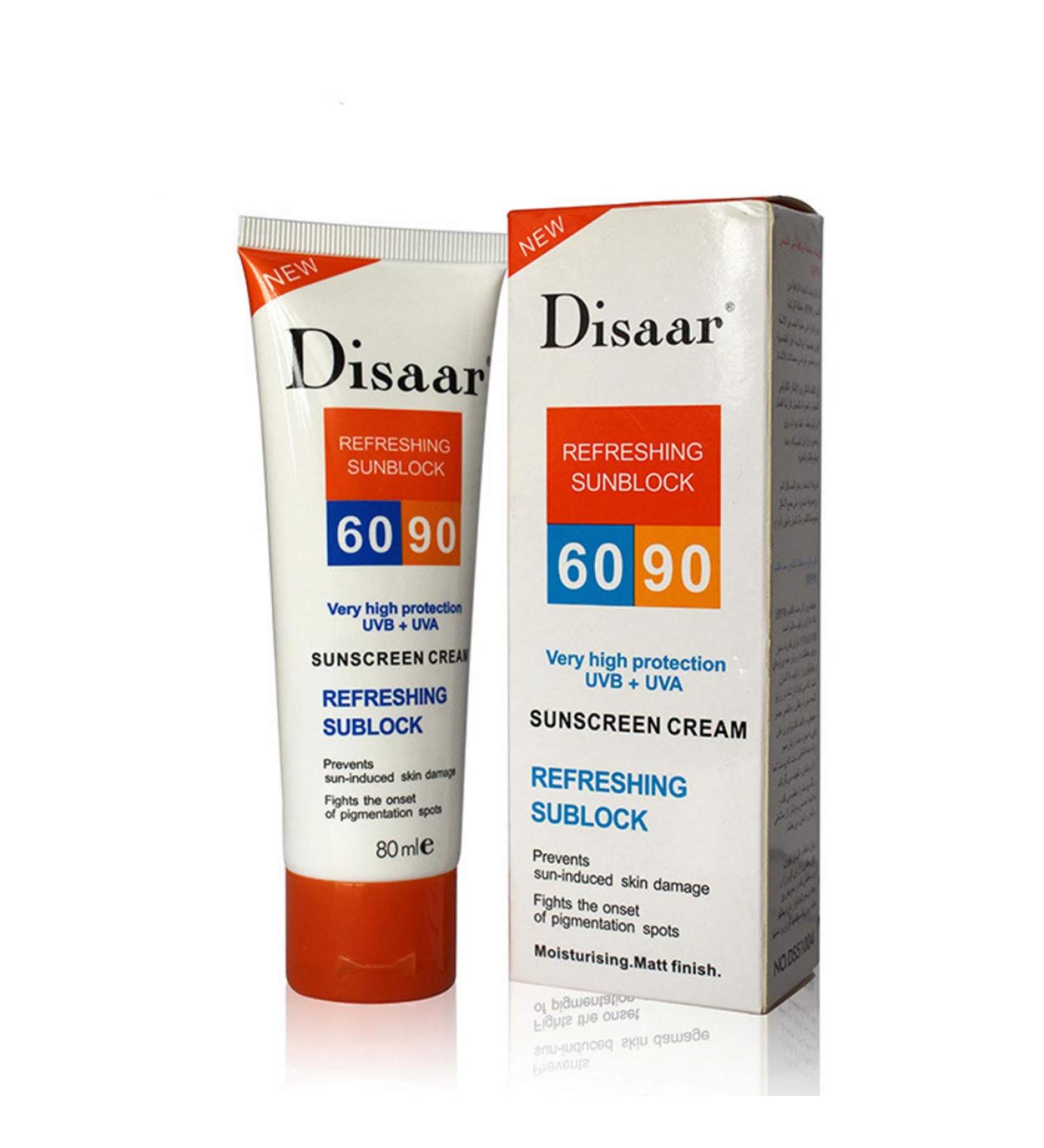 DISAAR Refreshing Sunscreen SPF 60-90 - Very High UVB + UVA Protection 80ml | Shop Internationally - Buy Online on GoSupps.com