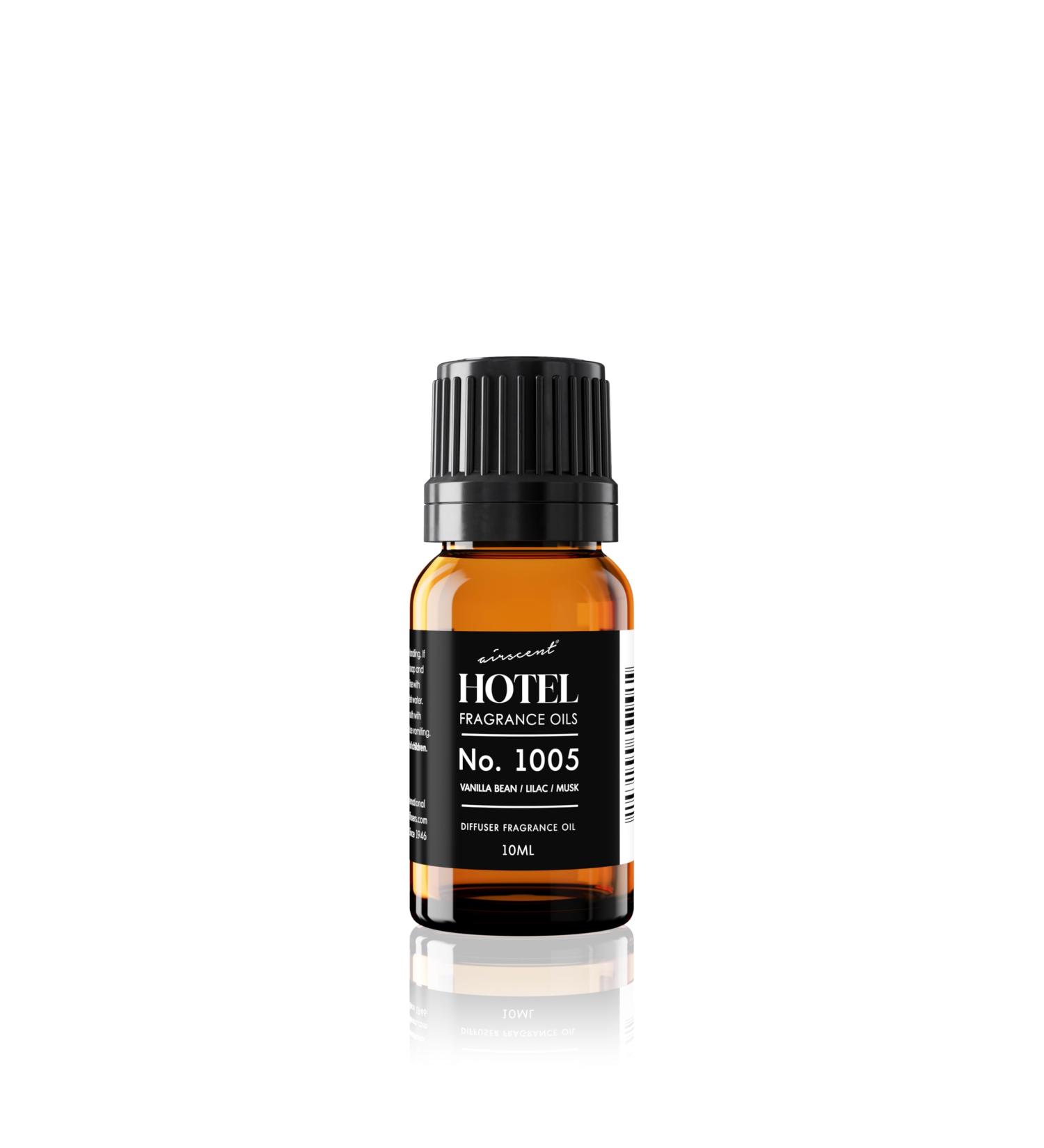 AirScent Hotel Diffuser Oil No. 1005 - Vanilla Bean Lilac Sandalwood - Hotel Scent Dupe - Premium Fragrance Oil for Ultrasonic and Waterless Diffusers and Crafting - 10 mL .34 fl oz Glass Bottle Vanilla Bean & Lilac 0.34 F  - Buy Online on GoSupps.com