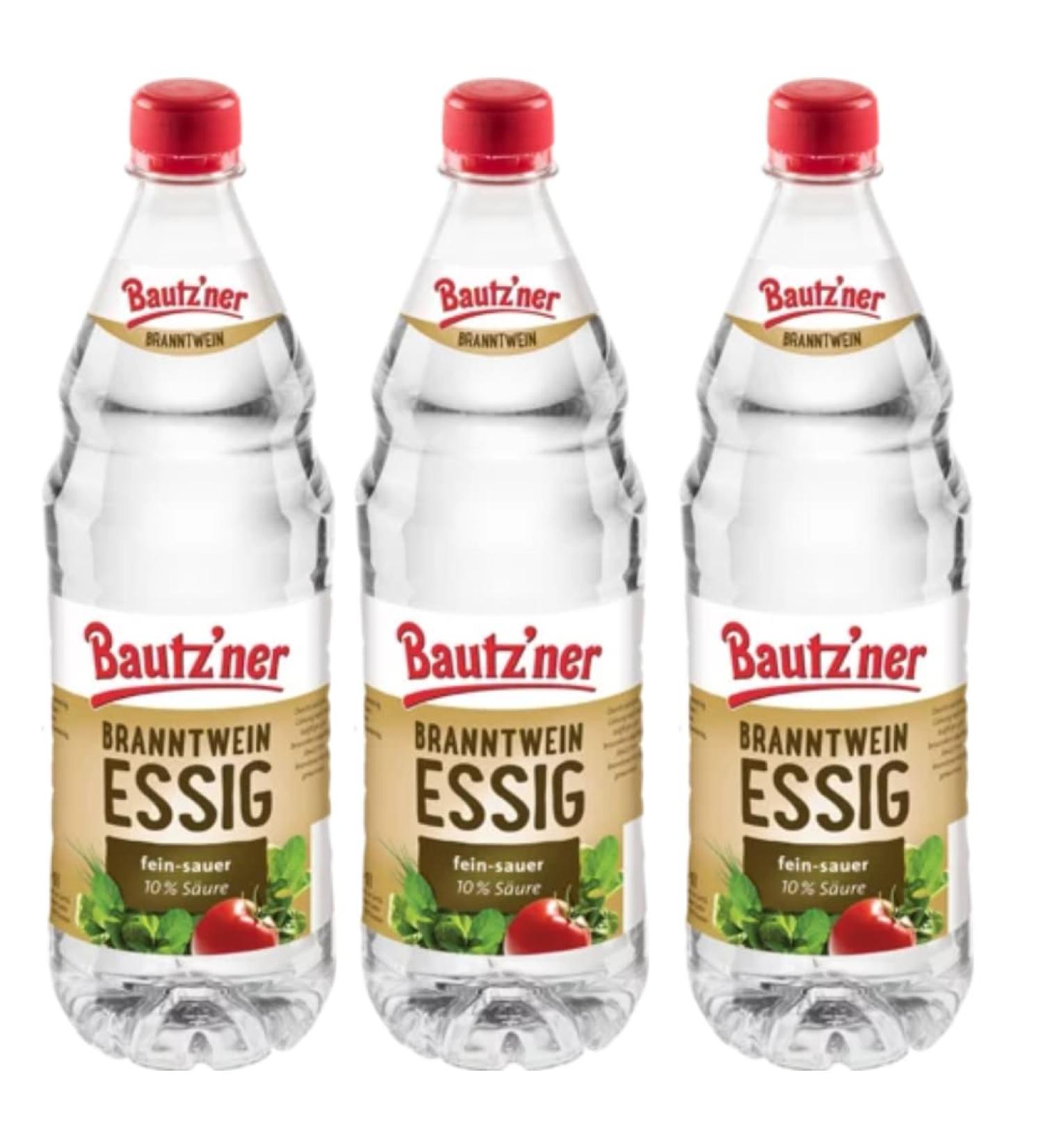 Bautz'ner Lot of 3 bottles of vinaigre de vin d'apparition 1000 ml