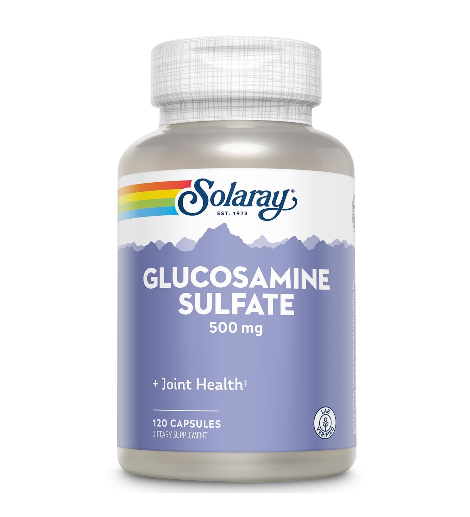 SOLARAY Glucosamine Sulfate 500mg for Healthy Joint Flexibility | 120ct Bottle for Joint Resiliency Support - Buy Online on GoSupps.com