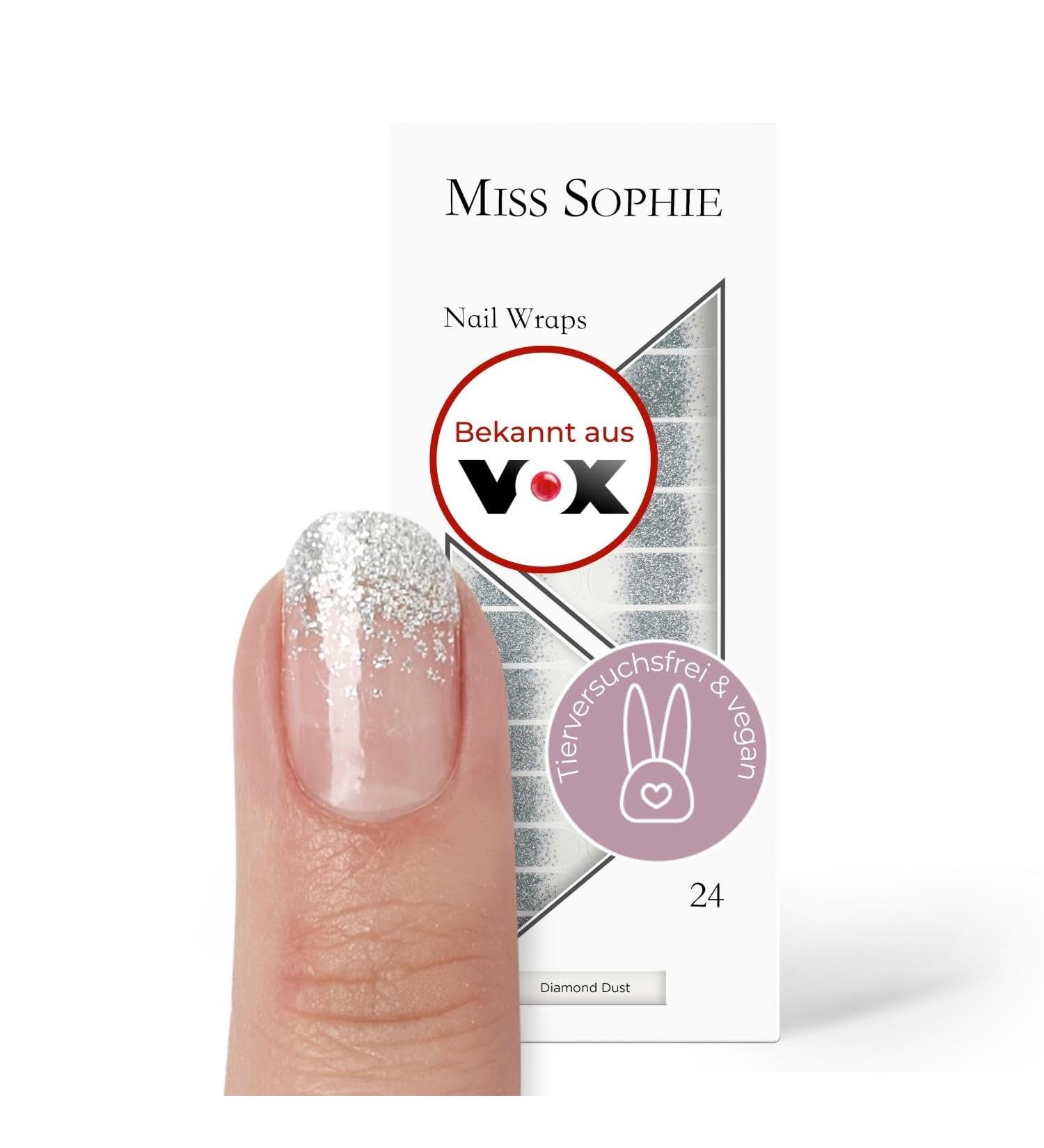 Original Miss Sophie Nail Foils - 24 Ultra-Thin Glitter Stripes for Stunning Nails | Diamond Dust Color Gradient for Finger & Toenails | Long-Lasting Stick on Natural & Painted Nails - Buy Online on GoSupps.com
