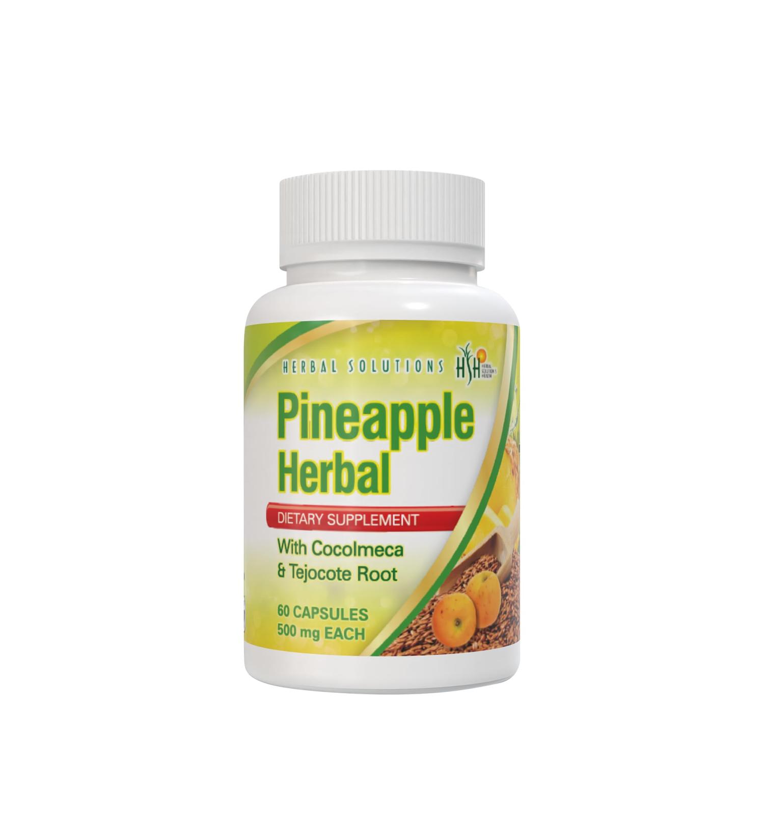 Herbal Solutions - Natural Digestive Support Supplement with Pineapple - 60 Capsules - Traditional Herbs for Metabolism Support - Premium Herbal Blend