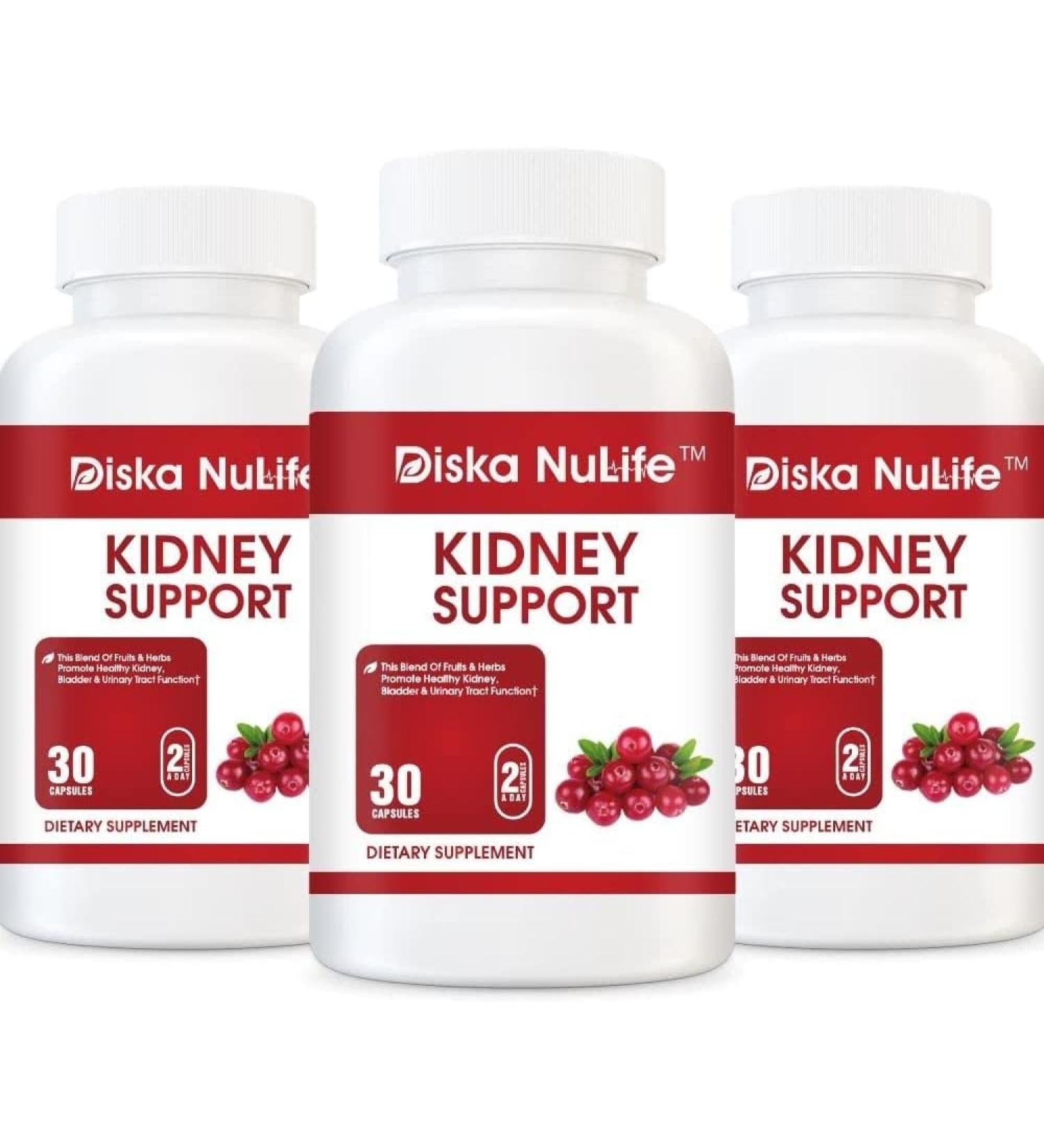 Diska Nulife Kidney Support - 90 Capsules - Urinary Tract and Bladder Health Supplement for Normal Kidney Function - Buy Online on GoSupps.com