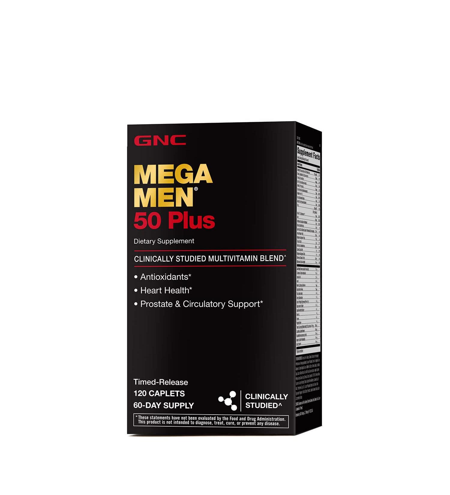 GNC Mega Men 50 Plus Multivitamin 120 Count - Essential Daily Nutrition - Buy Online on GoSupps.com