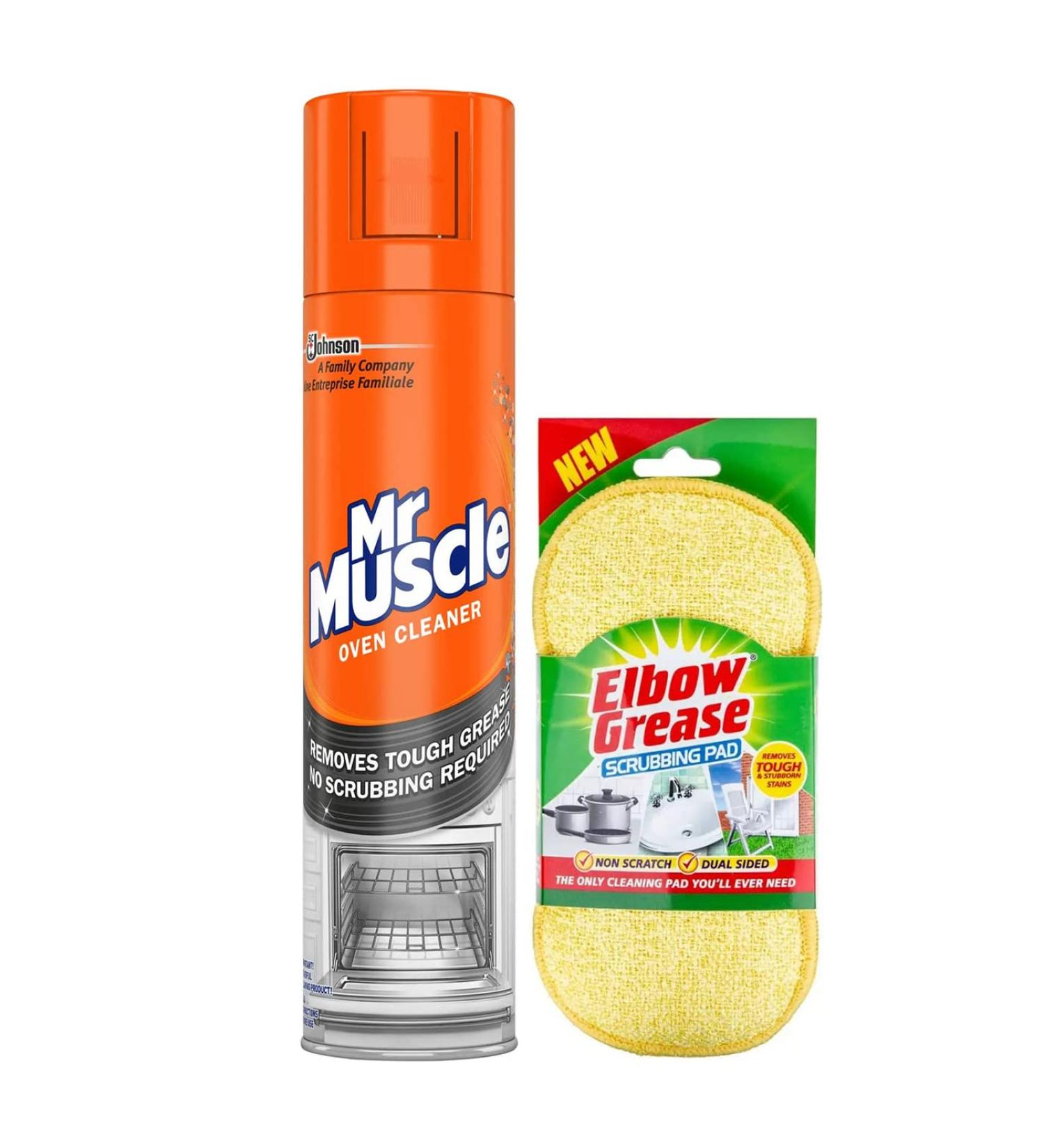 Mr Muscle Oven Cleaner Spray (300 Ml)- Oven BBQ Cleaner Degreaser- for Tough Grease Grime with Scrubbing Pad - Buy Online on GoSupps.com