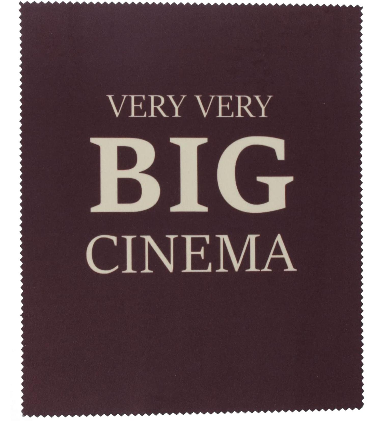 High-quality microfiber cloth with funny "Denglish" saying - very very BIG Cinema