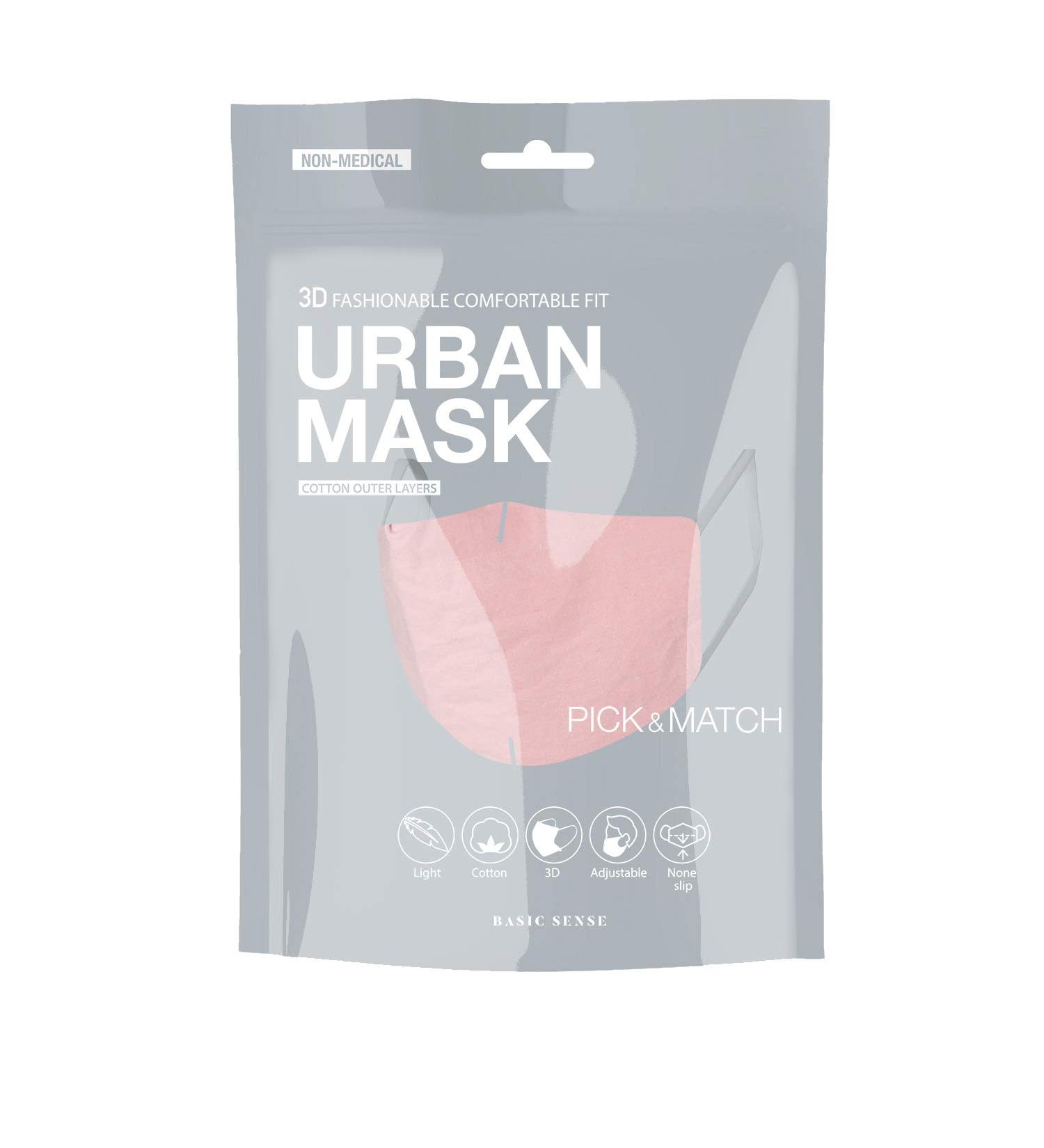 Basic Sense 100% Cotton Washable Reusable Skin Friendly Plain Face Coverings Masks (Dusky Pink) - Buy Online on GoSupps.com