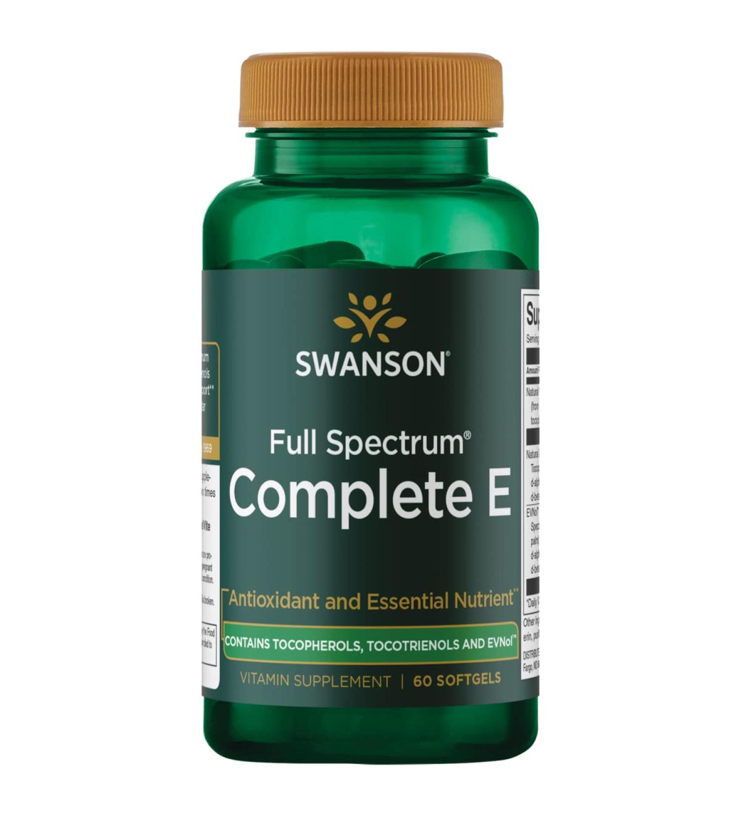 Swanson Full Spectrum Vitamin E with Tocotrienols - Heart & Cellular Health Support - 60 Softgels - Buy Online on GoSupps.com