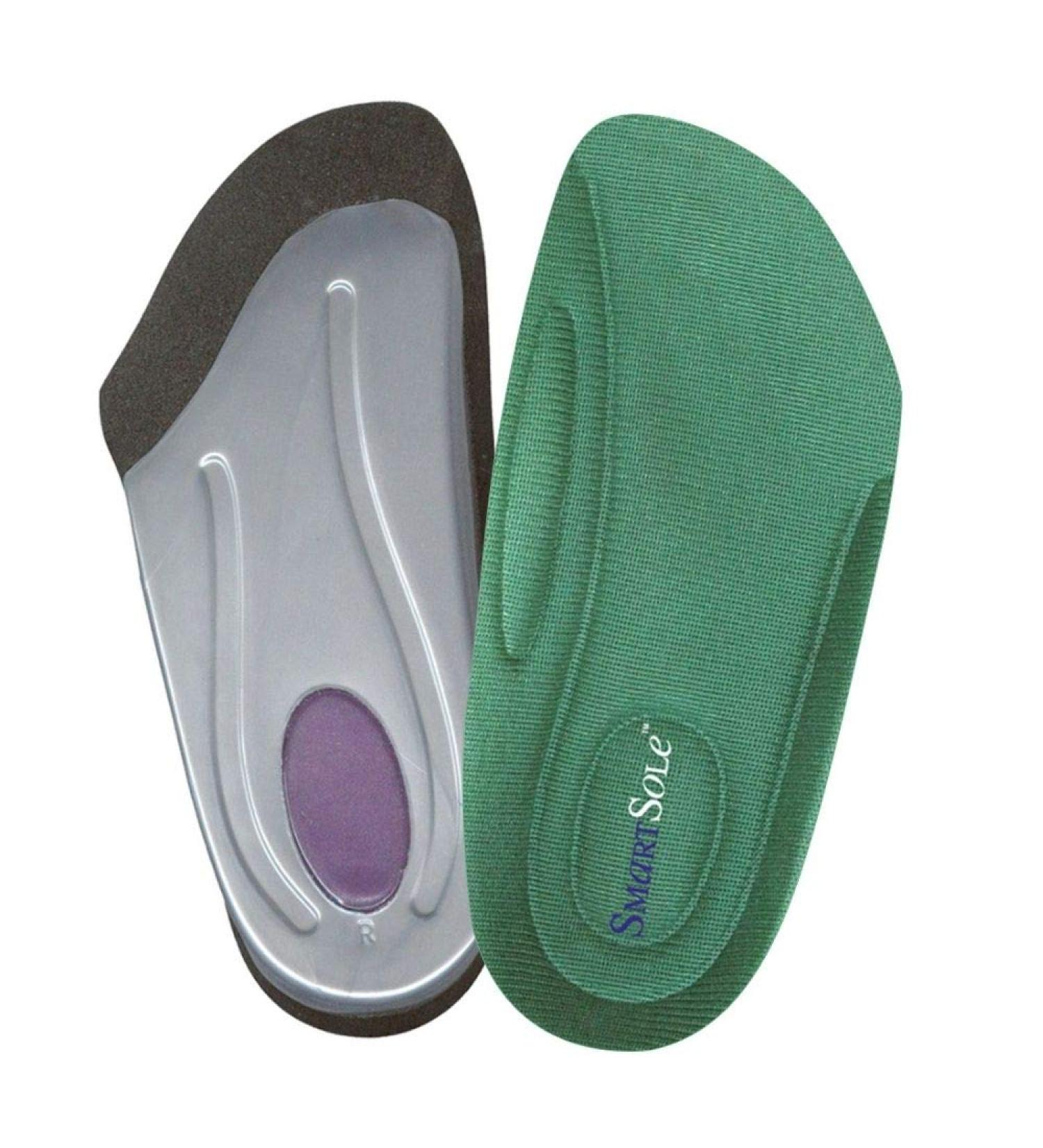 Plantar Fasciitis Insoles for Men & Women | Arch Support & Heel Pain Relief | SmartSole Exercise Insoles - 3/4 Length Medium Size 8.5-11 Women, 7.5-10 Men - Buy Online on GoSupps.com