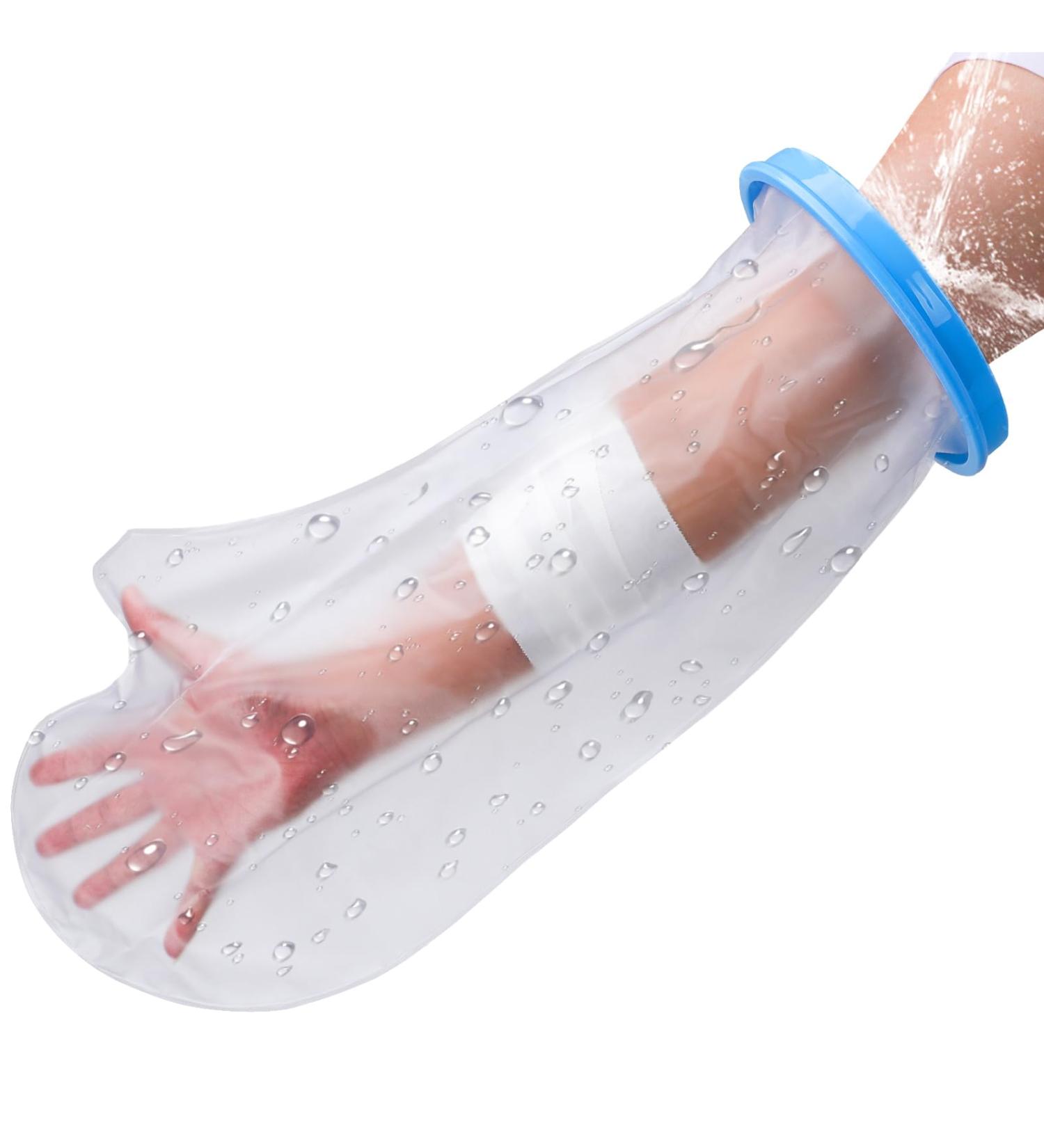 Waterproof Arm Cast Cover for Shower - Reusable Adult Half Arm Protector, Watertight Seal for Broken Hand, Wrist, Finger - Arm-blue - Buy Online on GoSupps.com