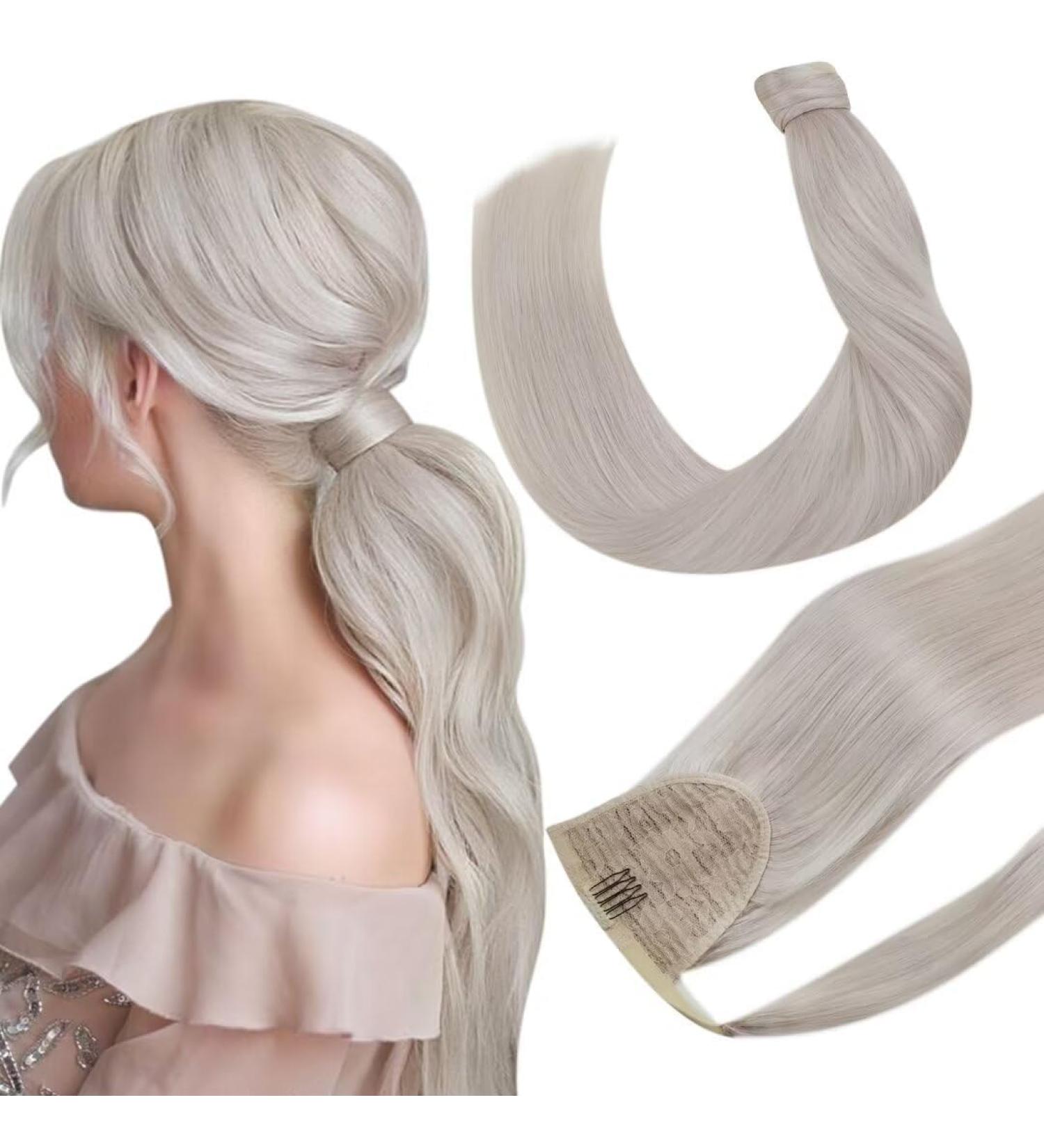 Buy Hetto Braid Real Hair Extensions - Platinum Blonde Ponytail #60 | Smooth Remy 30cm 70g - Buy Online on GoSupps.com