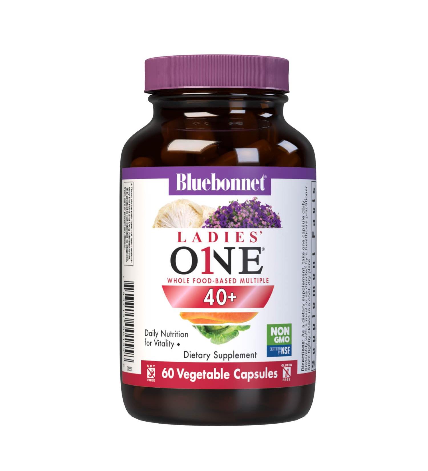 Bluebonnet Nutrition Ladies ONE 40+ Whole Food Multivitamin for Women 40+ - Non-GMO, Soy-Free, Gluten Free - 60 Vegetable Capsules - Buy Online on GoSupps.com