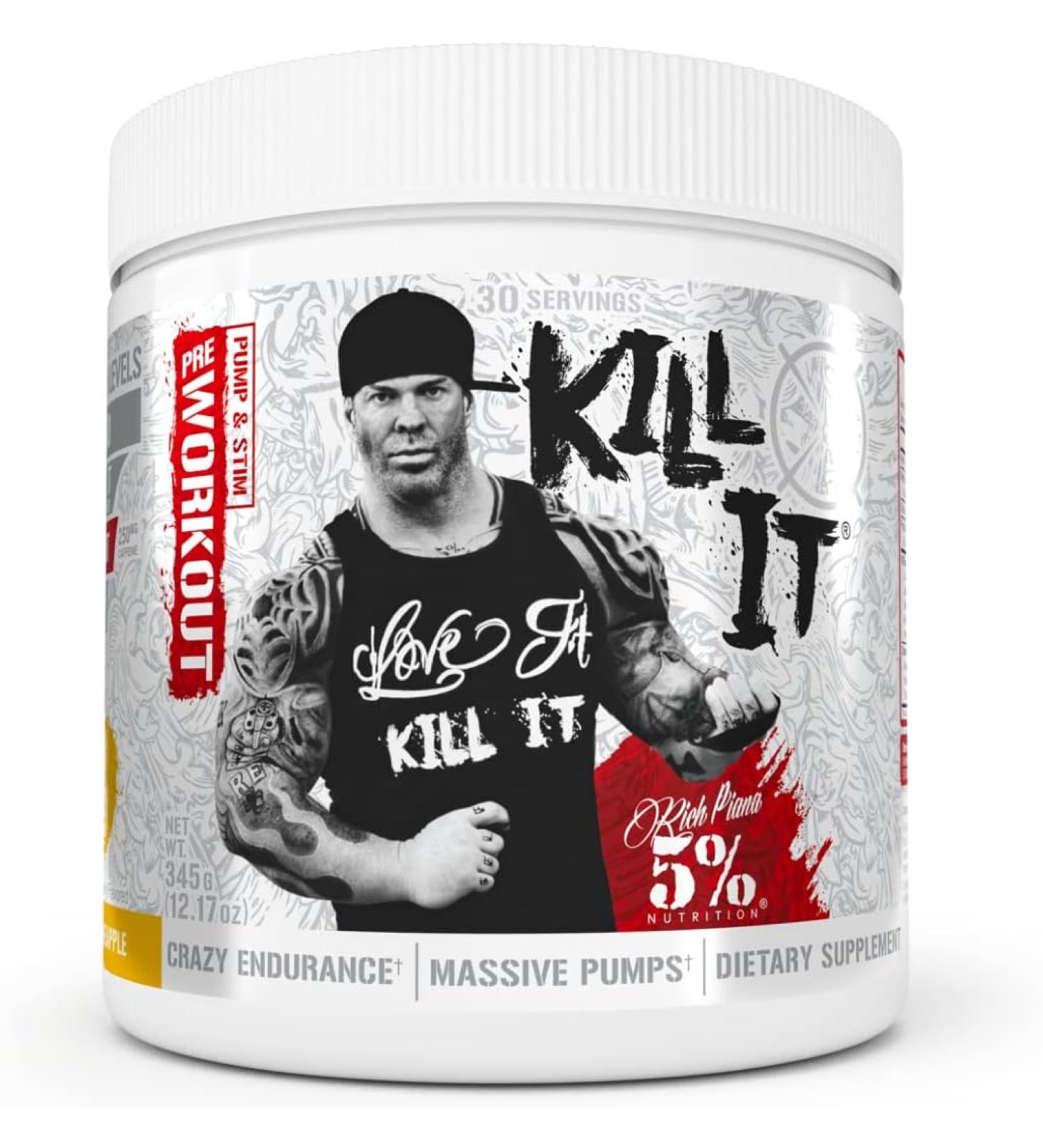 5% Nutrition Rich Piana Kill It Pre Workout Powder - Mango Pineapple - 30 Servings - Buy Online on GoSupps.com