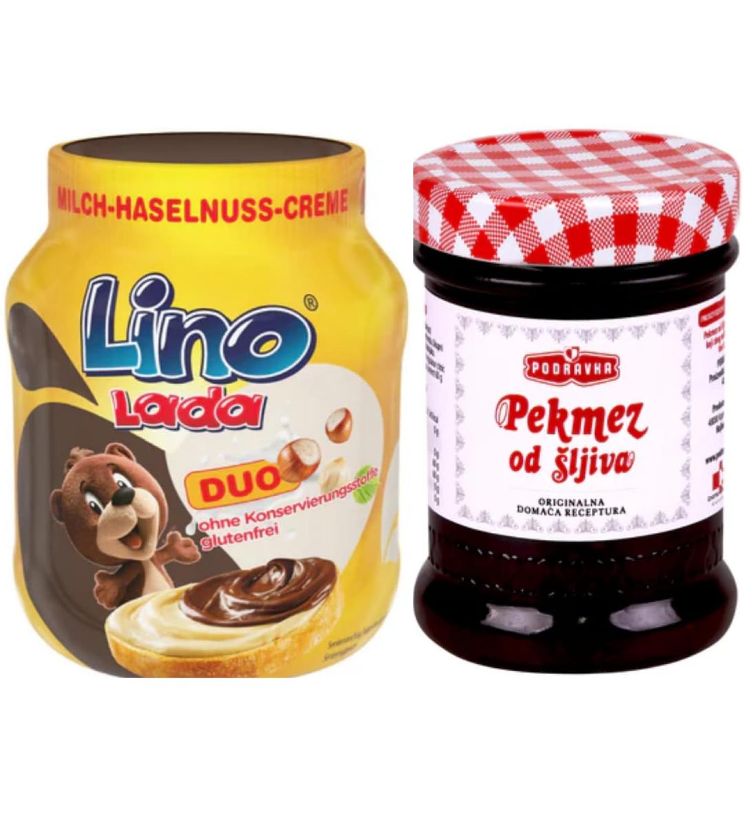 With Pufai Grocery Lino Lada Duo Hazelnut Milk & Cream Chocolate Spreads Chocolate Spreads 350g - Buy Online on GoSupps.com