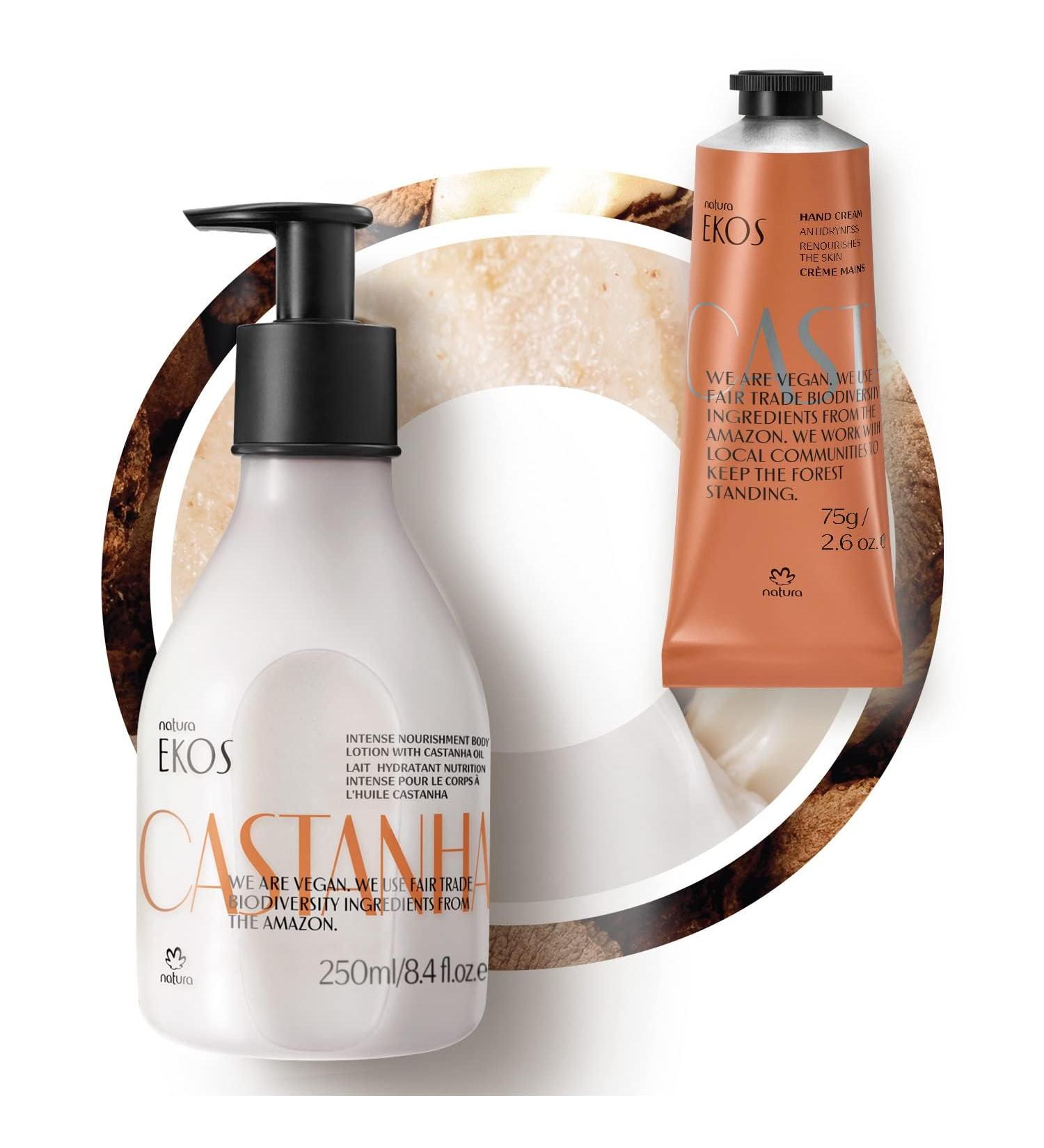 Natura Castanha (Brazil Nut) Hand Care Bundle Renourishing Liquid Hand Soap & 24H Hydration Hand Cream Deep Moisturizing Soothing & Nourishing Vegan Skincare 8.4 fl oz + 2.6 oz - Buy Online on GoSupps.com