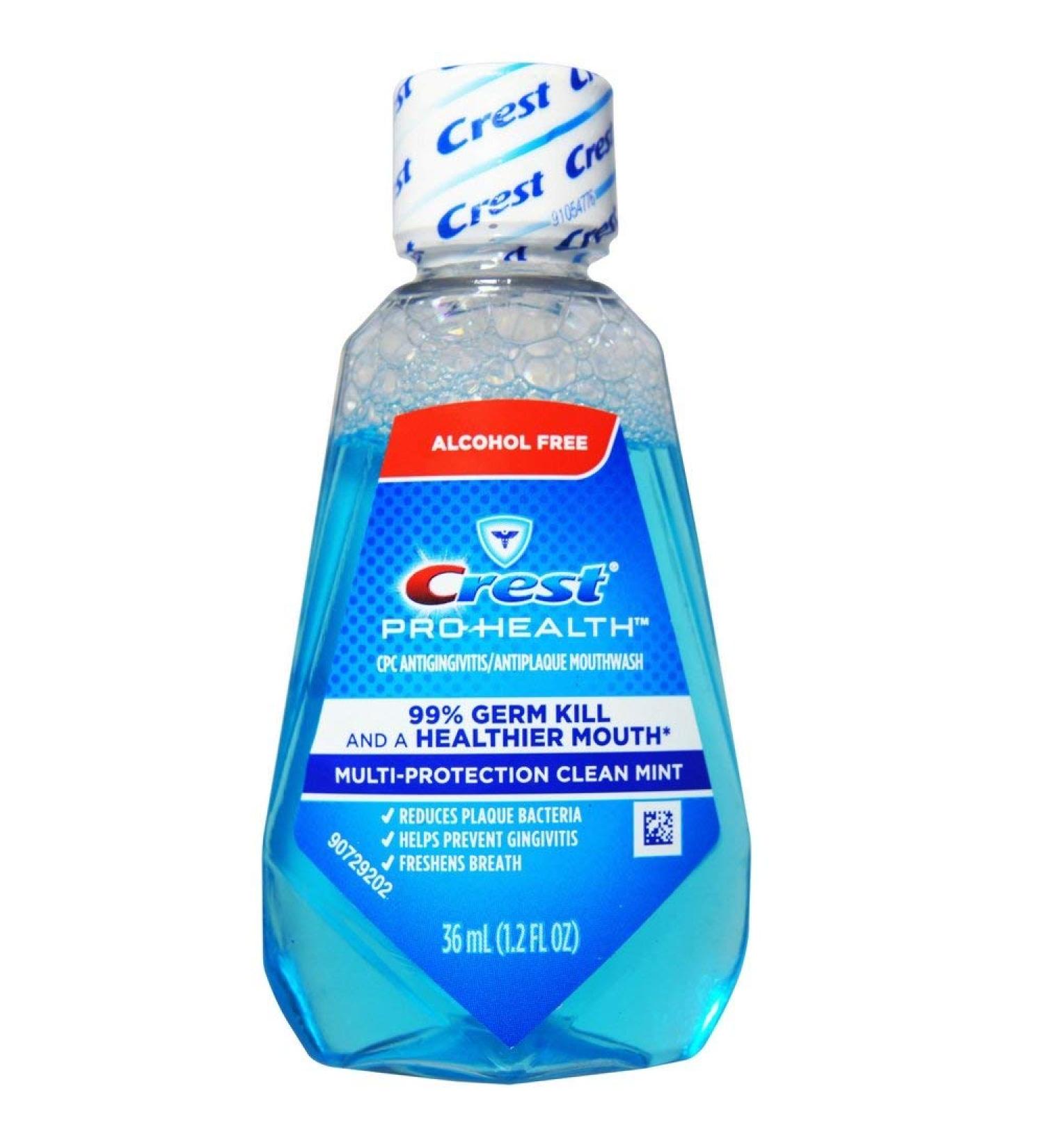 Crest Pro-Health Mouthwash Alcohol Free Multi-Protection Clean Mint 1.2 oz (Pack of 12)