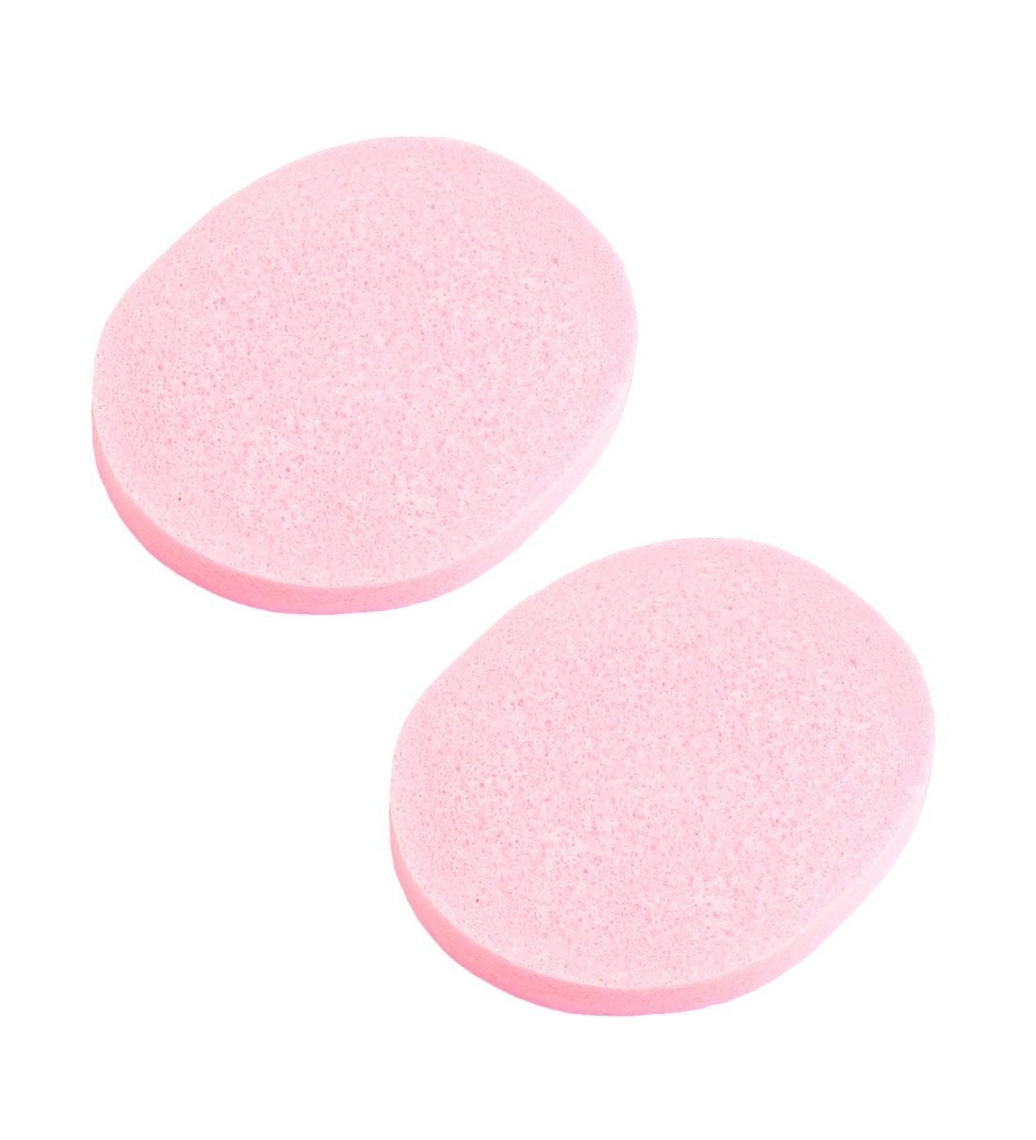 Koarmy 2 Pcs Cosmetic Oval Pink Sponge Washing Cleansing Pads