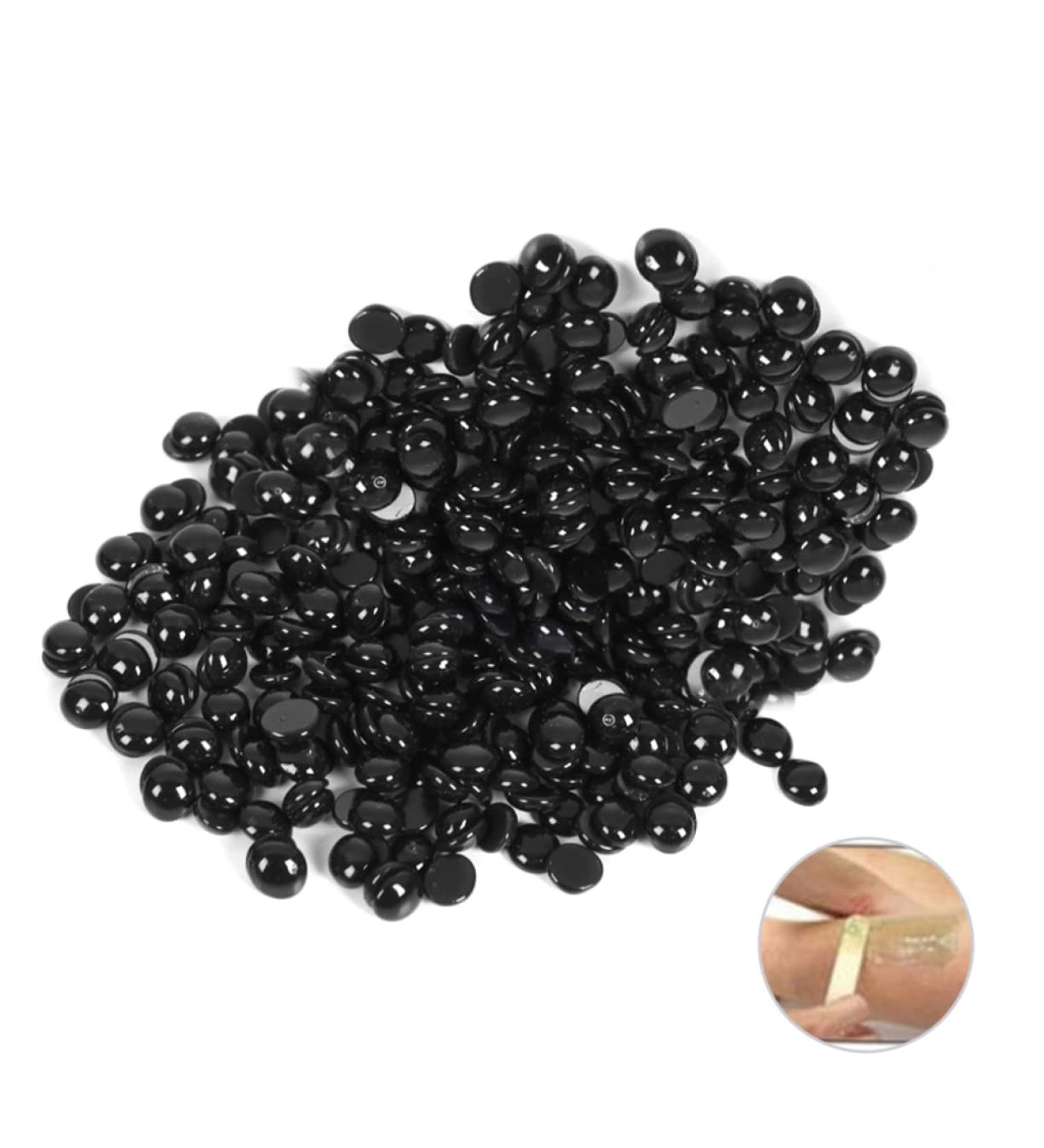 Homoyoyo Perles de Cire D pilatoires 100g Noires Cire sans Bandes pilation Indolore Visage Corps Peau Sensible sans Danger