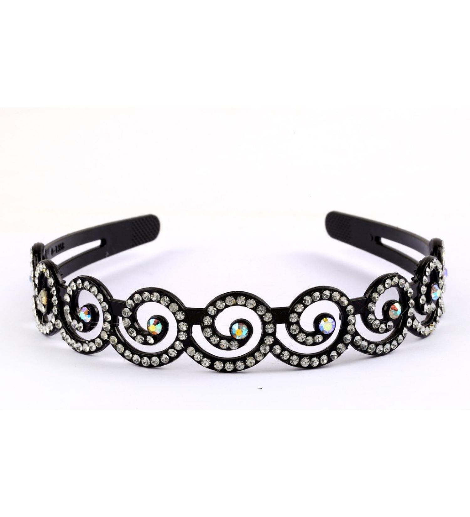 New: Hair accessories headband snail rhinestone black