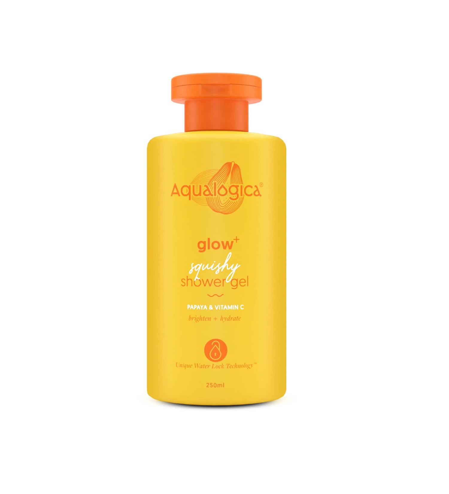 Glow+ Squishy Shower Gel - Papaya & Vitamin C Body Wash for Glowing Skin | Deep Cleansing & Gentle Exfoliation | 8.45 Fl Oz/250ml - Shop Internationally - Buy Online on GoSupps.com