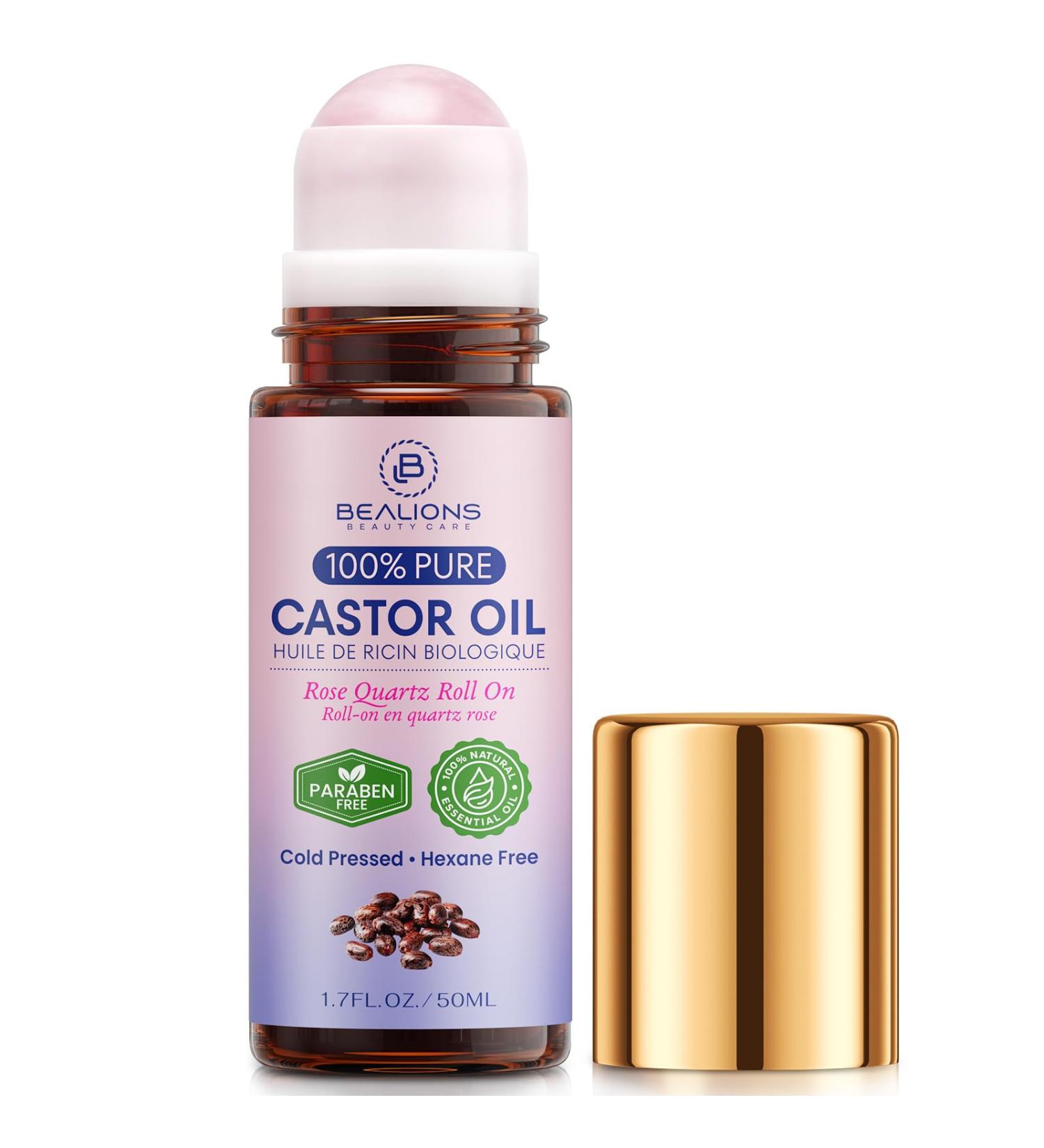 Castor Oil Roll On for Face: Castor Oil with Rose Quartz Roller for Massage - Deep Hydration Skin Moisturizer - Birthday Valentine Gifts for Women 35-65 (1.7 FL. OZ.) 1.7 Fl Oz (Pack of 1) - Buy Online on GoSupps.com