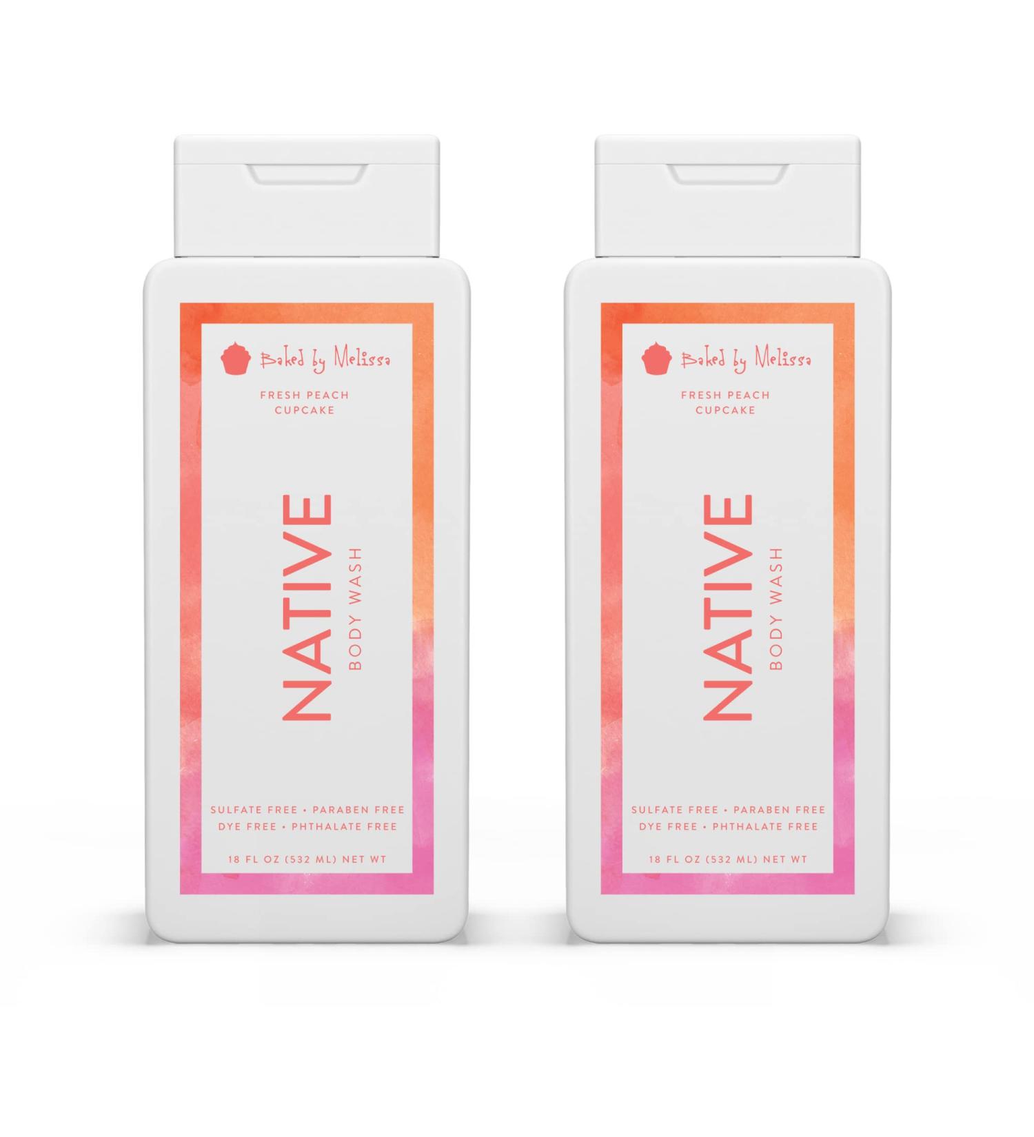 Natural Peach Cupcake Body Wash - Sulfate, Paraben & Dye Free - 18 oz 2 Pack - Buy Online on GoSupps.com