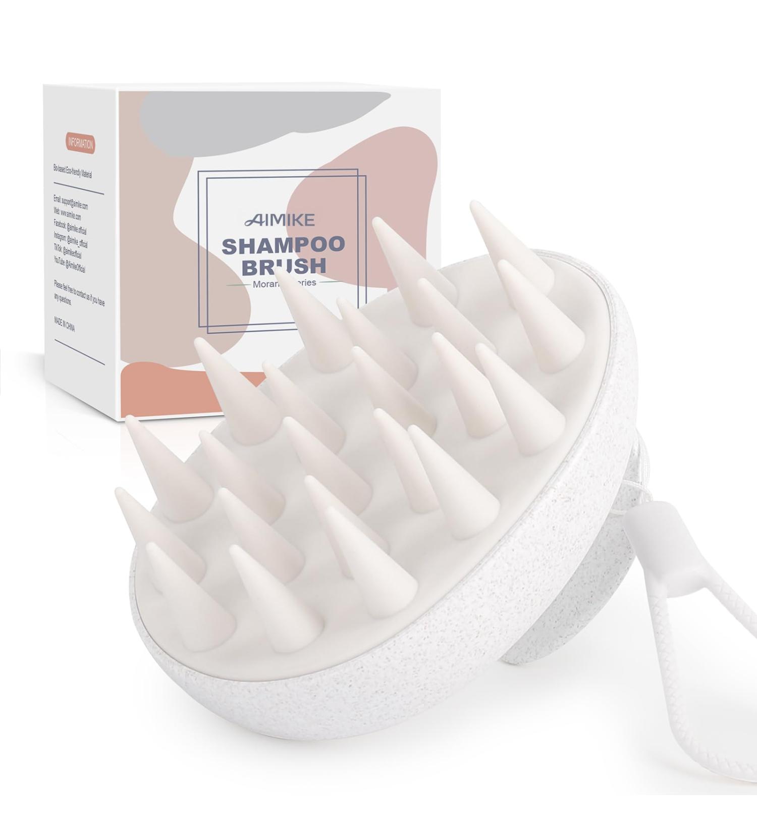 Aimike Organic Scalp Massage Brush - Stimulate Hair Growth & Reduce Dandruff | Head Massage Brush for Wet & Dry Hair - Baby Blue - Buy Online on GoSupps.com