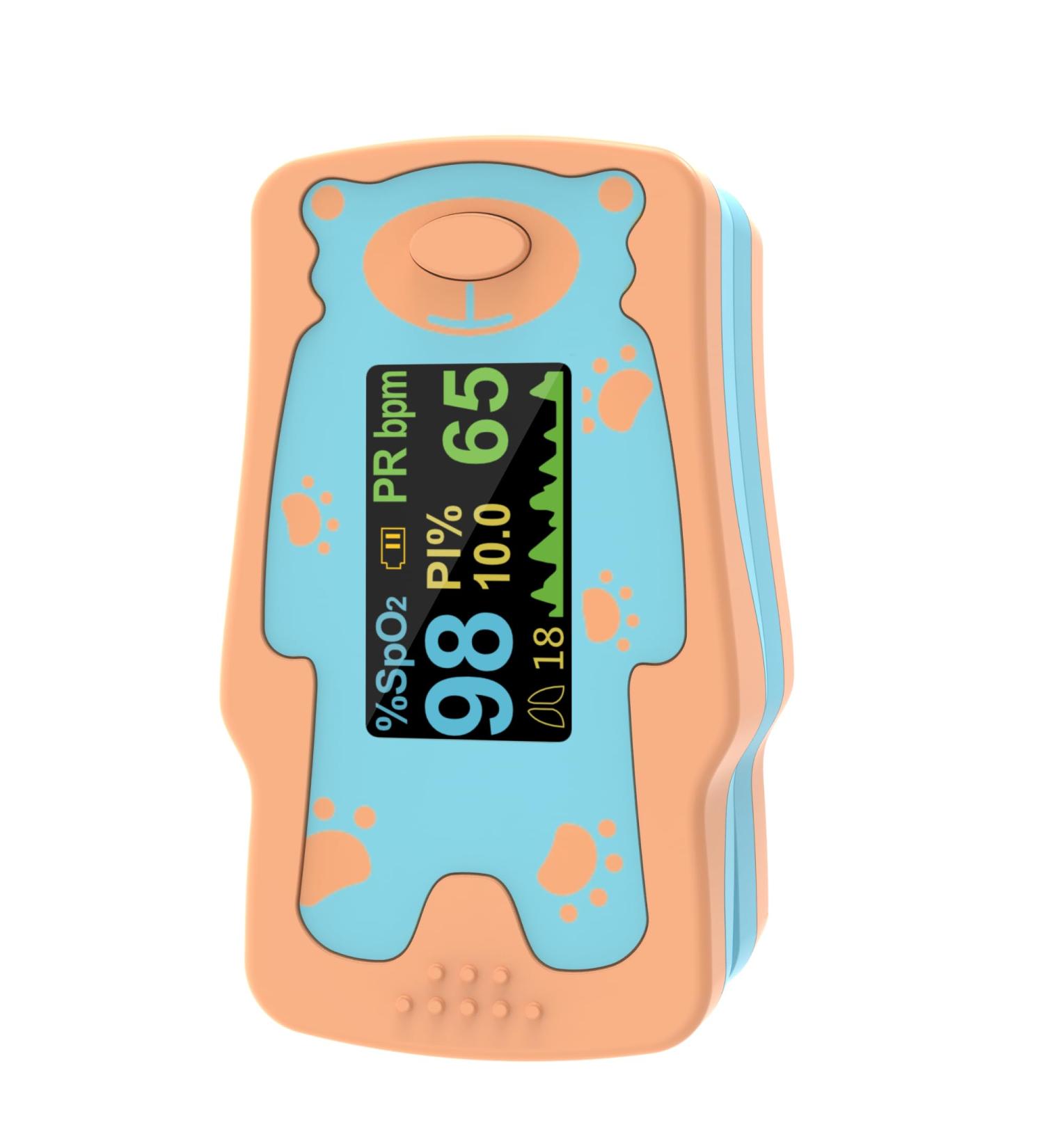 Pulse Oximeter for Kids - Blood Oxygen Saturation Monitor with OLED Screen HSA/FSA Eligible Includes 2 AAA Batteries - Buy Online on GoSupps.com