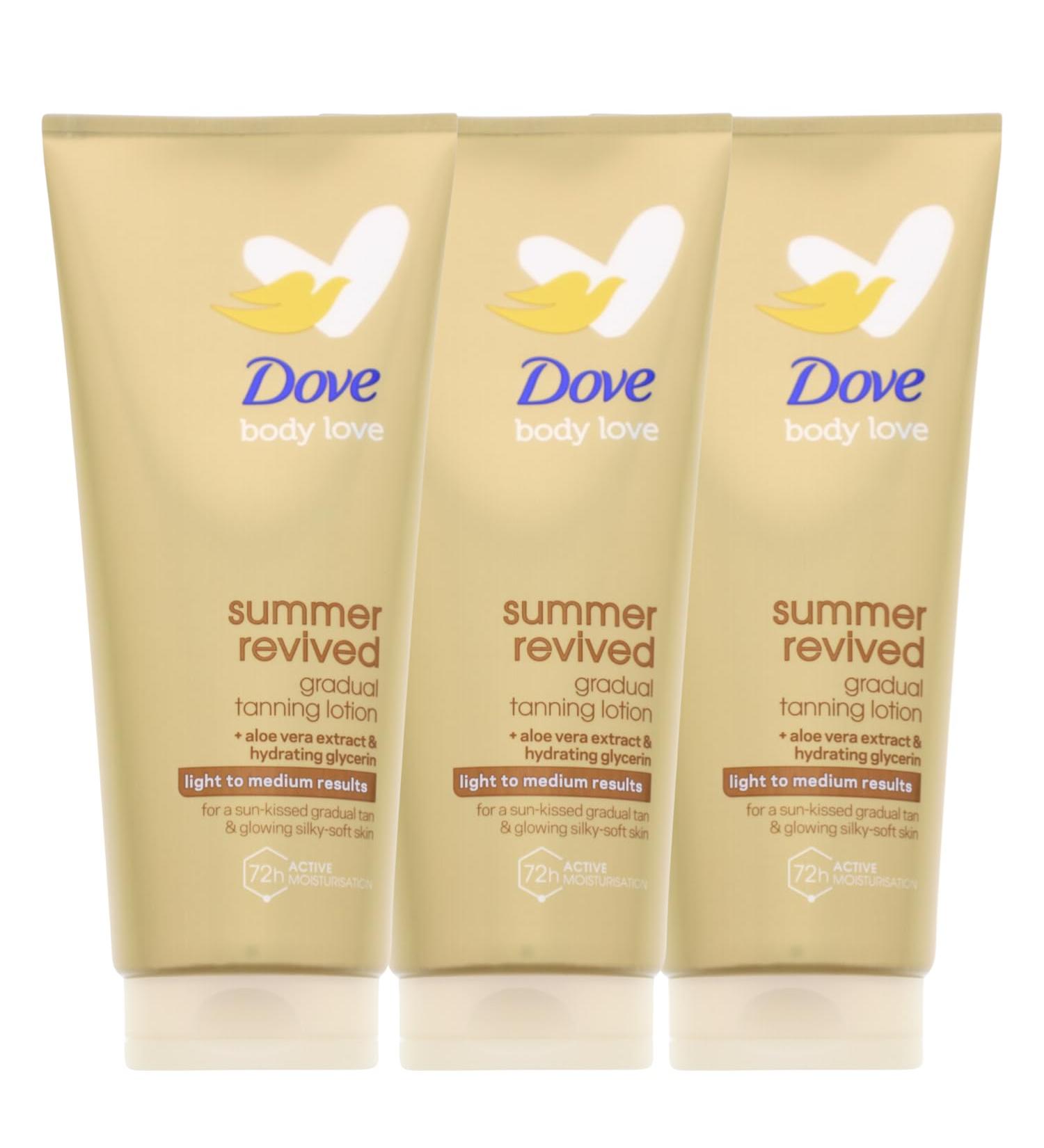 Unilever 3x Dove Summer Revived Self Tan Body Lotion each 200 ml light to medium - Buy Online on GoSupps.com