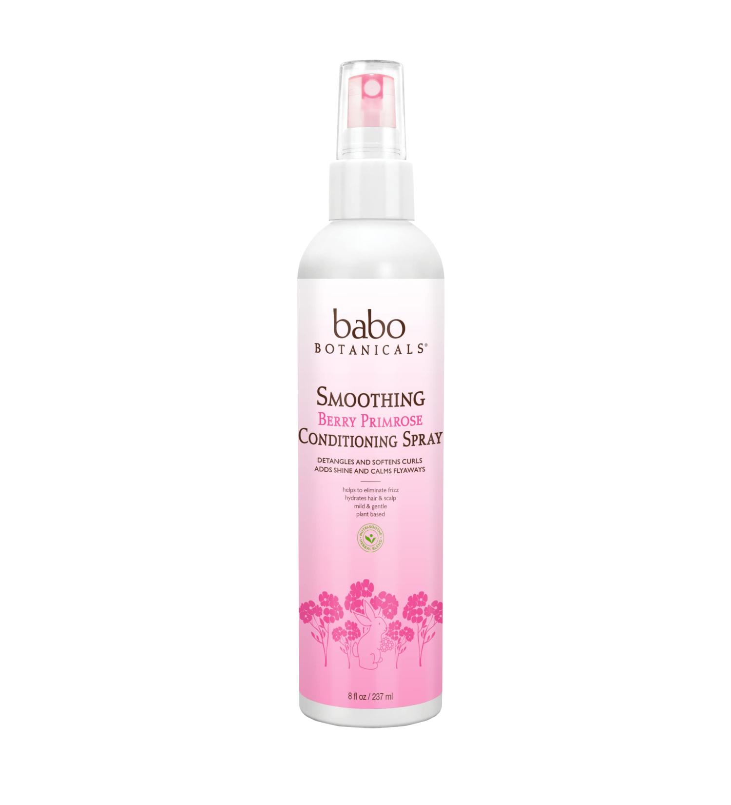 Babo Botanicals Smoothing Detangling Spray - Natural Berry & Primrose Oil for All Hair Types - 8 oz - Buy Online on GoSupps.com