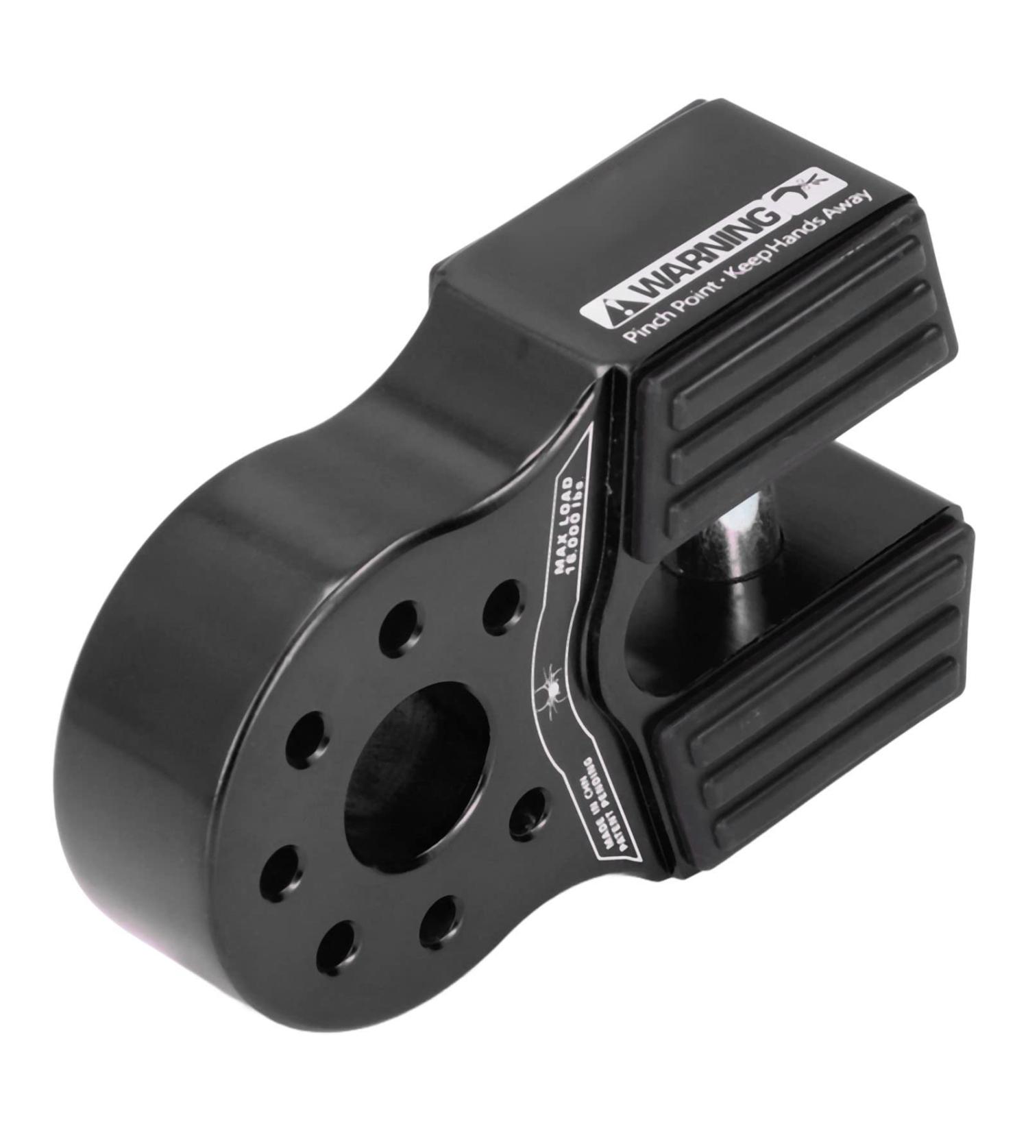 Universal Winch Hook & Shackle Mount - 16 000lb Capacity | Rubber Side Guard | Aluminium Alloy for UTV SUV Pickup (Black - Buy Online on GoSupps.com
