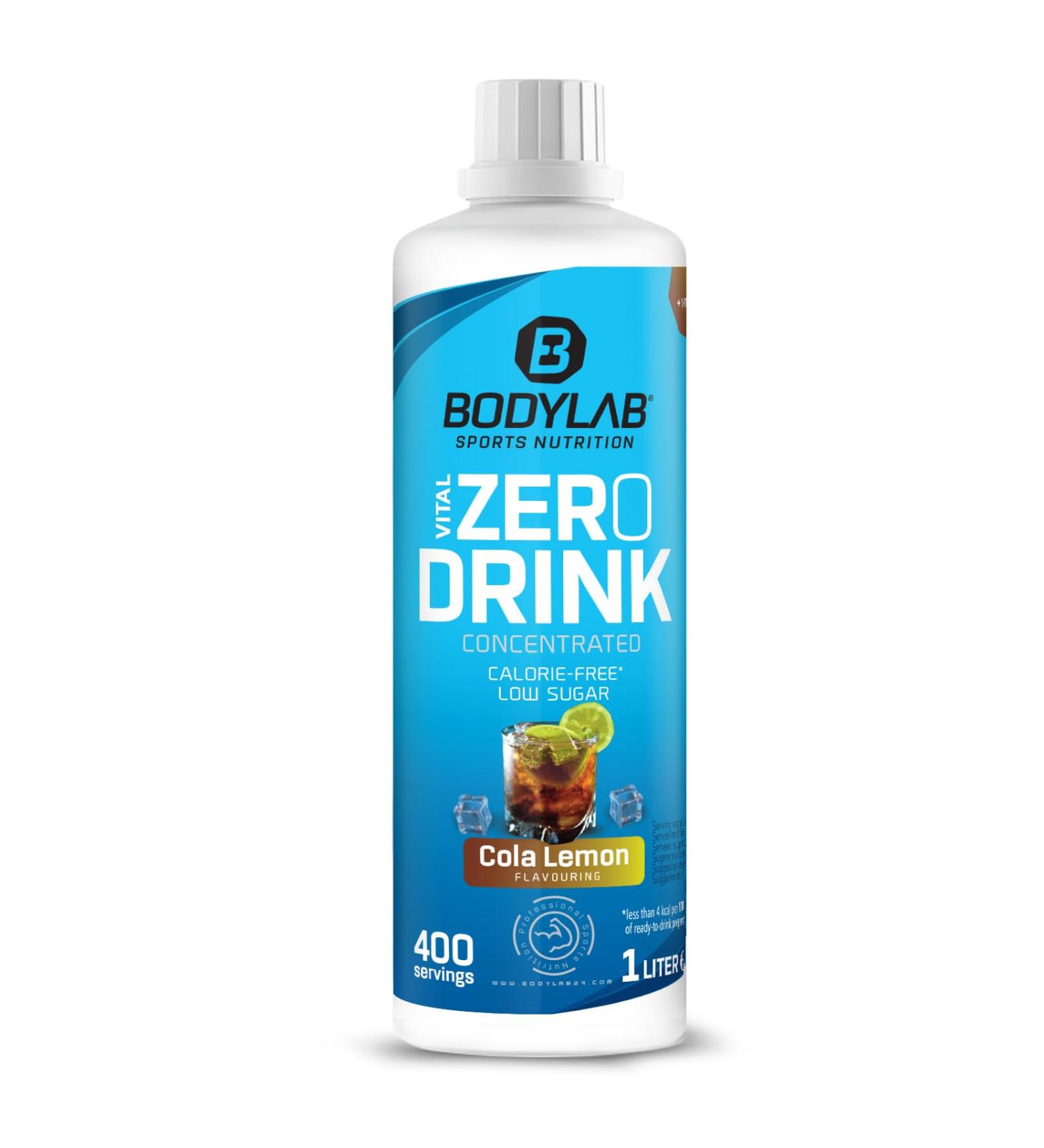 BODYLAB24 Vital Zero Drink Concentrated Cola-Liton 1000ml | Sugar-Free Sports Drink with Vitamins & L-Carnitine | Low-Calorie Beverage Concentrate - Buy Online on GoSupps.com