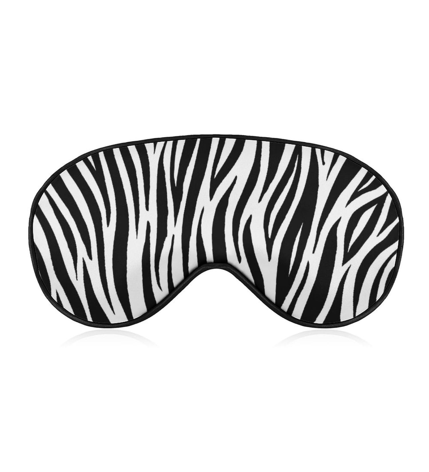 Zebra Print Sleep Mask - Adjustable Strap Eye Cover for Sleeping - Unisex Light Blocking Blindfold for Travel and Napping - Buy Online on GoSupps.com