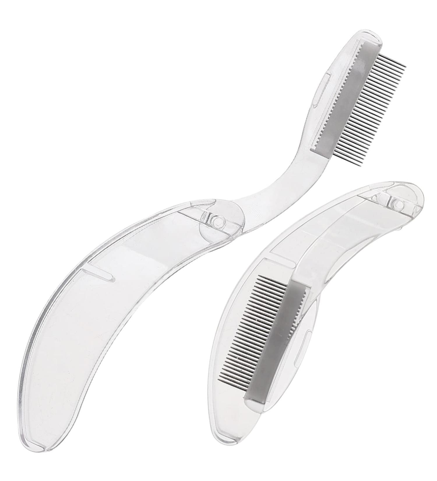 2PCS Foldable Eyebrow Comb & Eyelash Extension Brush - Stainless Steel Spoolie Tool for Perfect Makeup - Buy Online on GoSupps.com