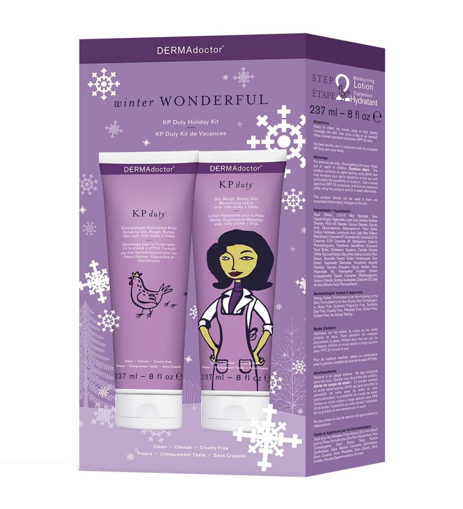 DERMAdoctor KP Bump Eraser Body Scrub and Lotion Kit Dermatologist Formulated Exfoliant | Keratosis Pilaris Treatment For Dry And Bumby Skin 10% AHAs + PHAs