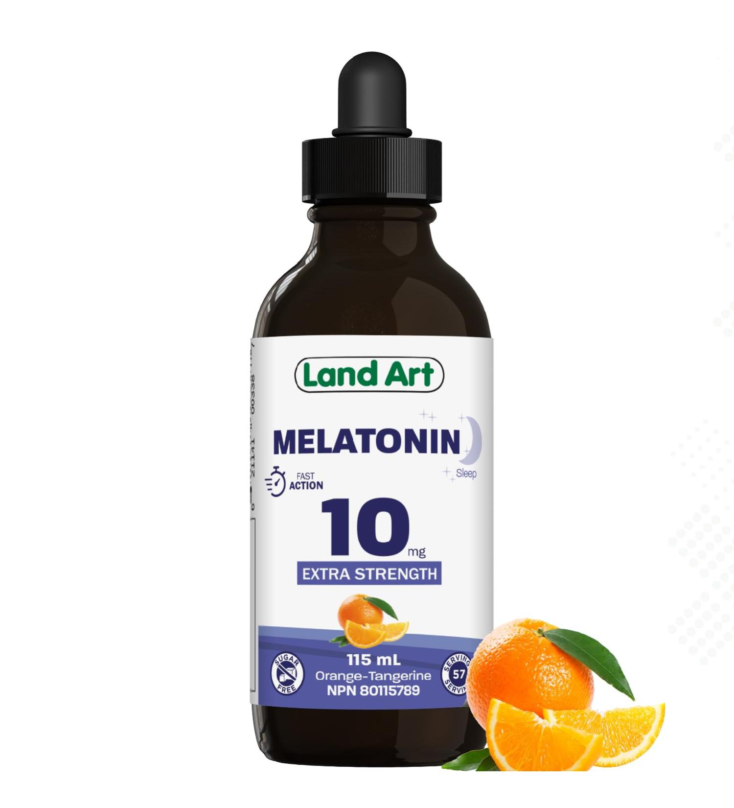 Melatonin 10mg - Fast Action - Sugar Free - Sleep Aid - Liquid - Maximum Absorption - Great Taste - Vegan - Gluten Free - Made in Canada (115ml) - Buy Online on GoSupps.com