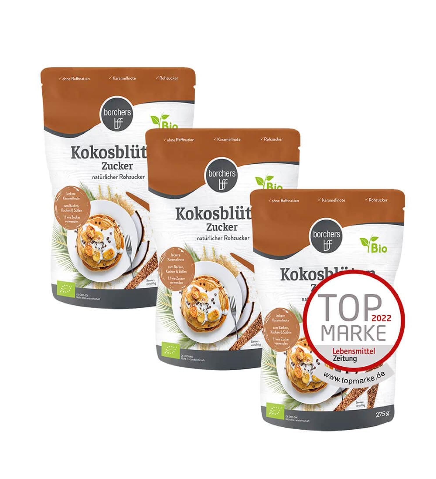 Buy Borchers Organic Coconut Blossom Sugar - 275g | Natural Caramel & Vanilla Sweetener | 1:1 Sugar Substitute for Food & Drinks | International Shipping Available - Buy Online on GoSupps.com