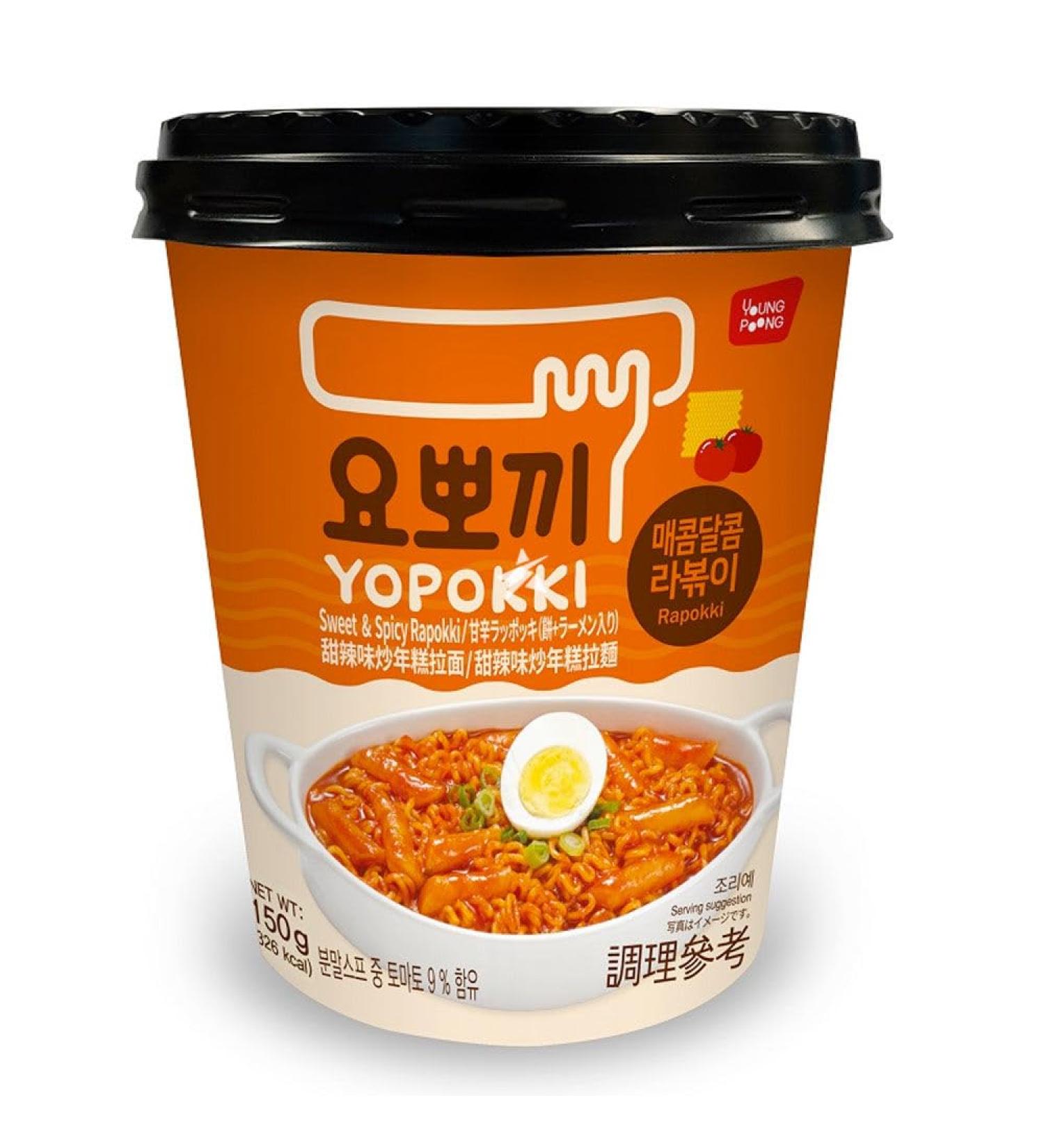 Young Poong Yopokki Cup - Sweet & Spicy Rapokki 145g - Buy Online on GoSupps.com