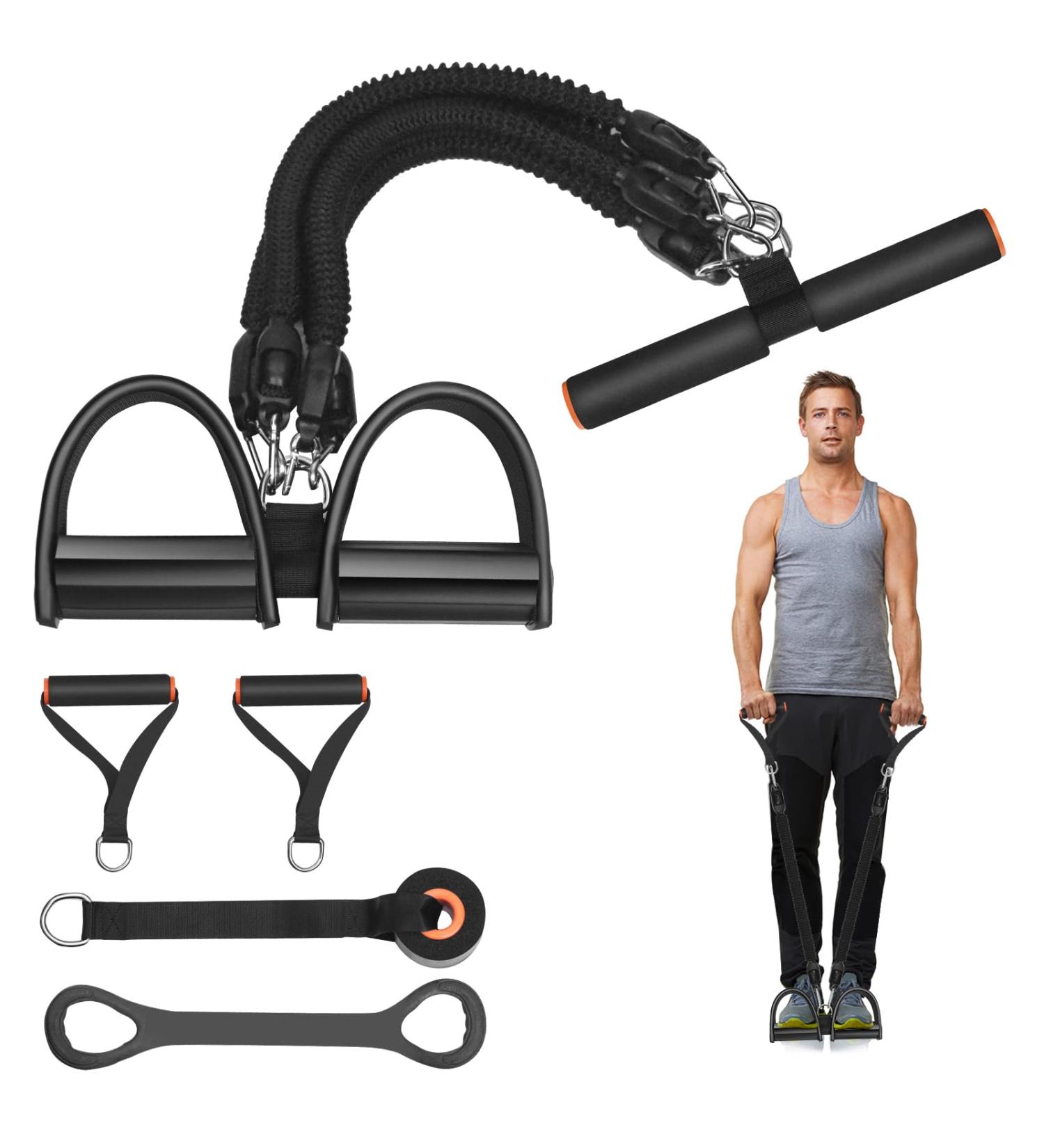Pedal Resistance Band - Versatile Exercise Bands with Handles for Home Fitness Strength Training & Physical Therapy - Buy Online on GoSupps.com