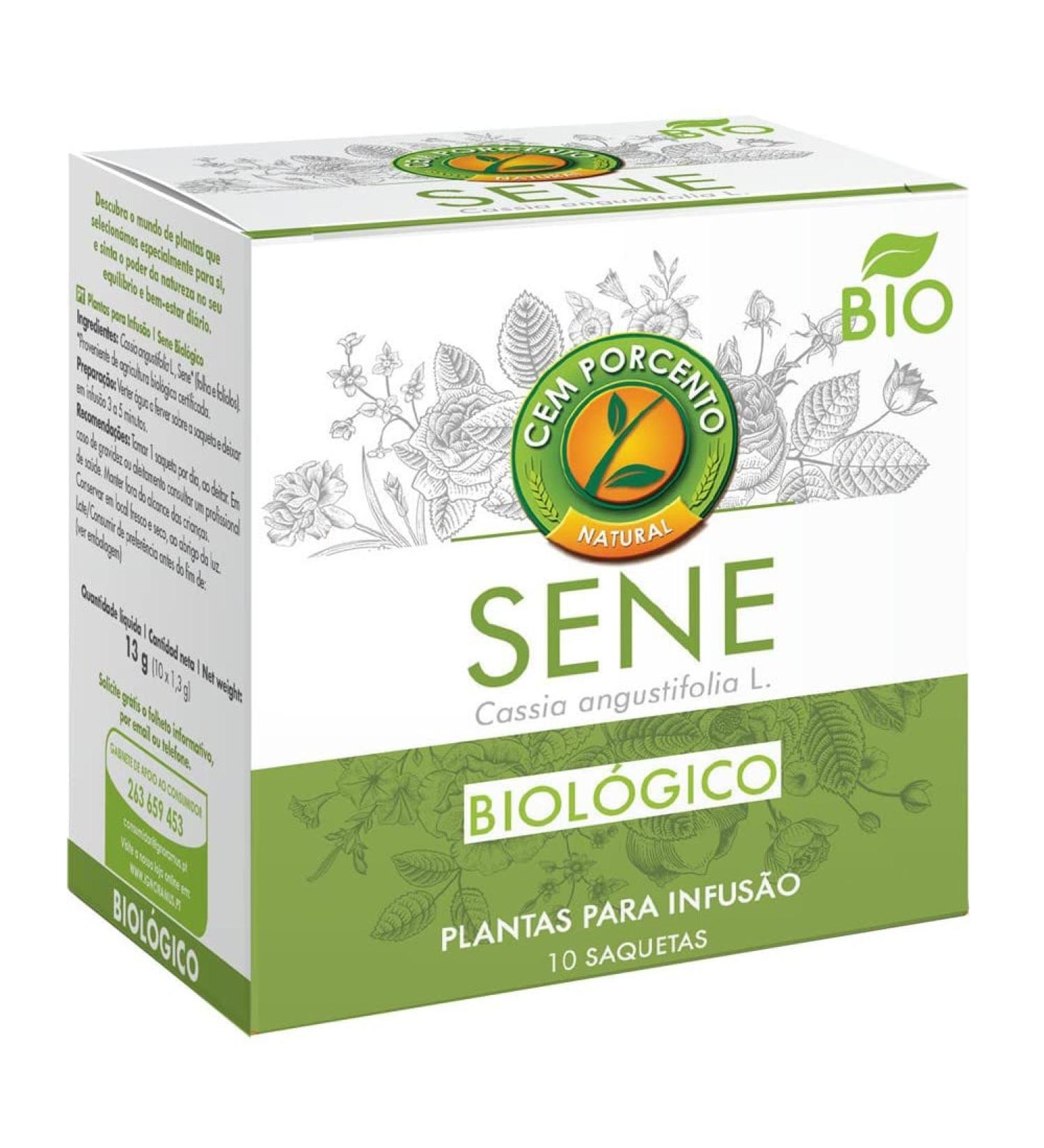 Cem Porcento - Senna leaves (Cassia angustifolia L.) BIO - 8 x 10 teabags (total: 80 teabags)
