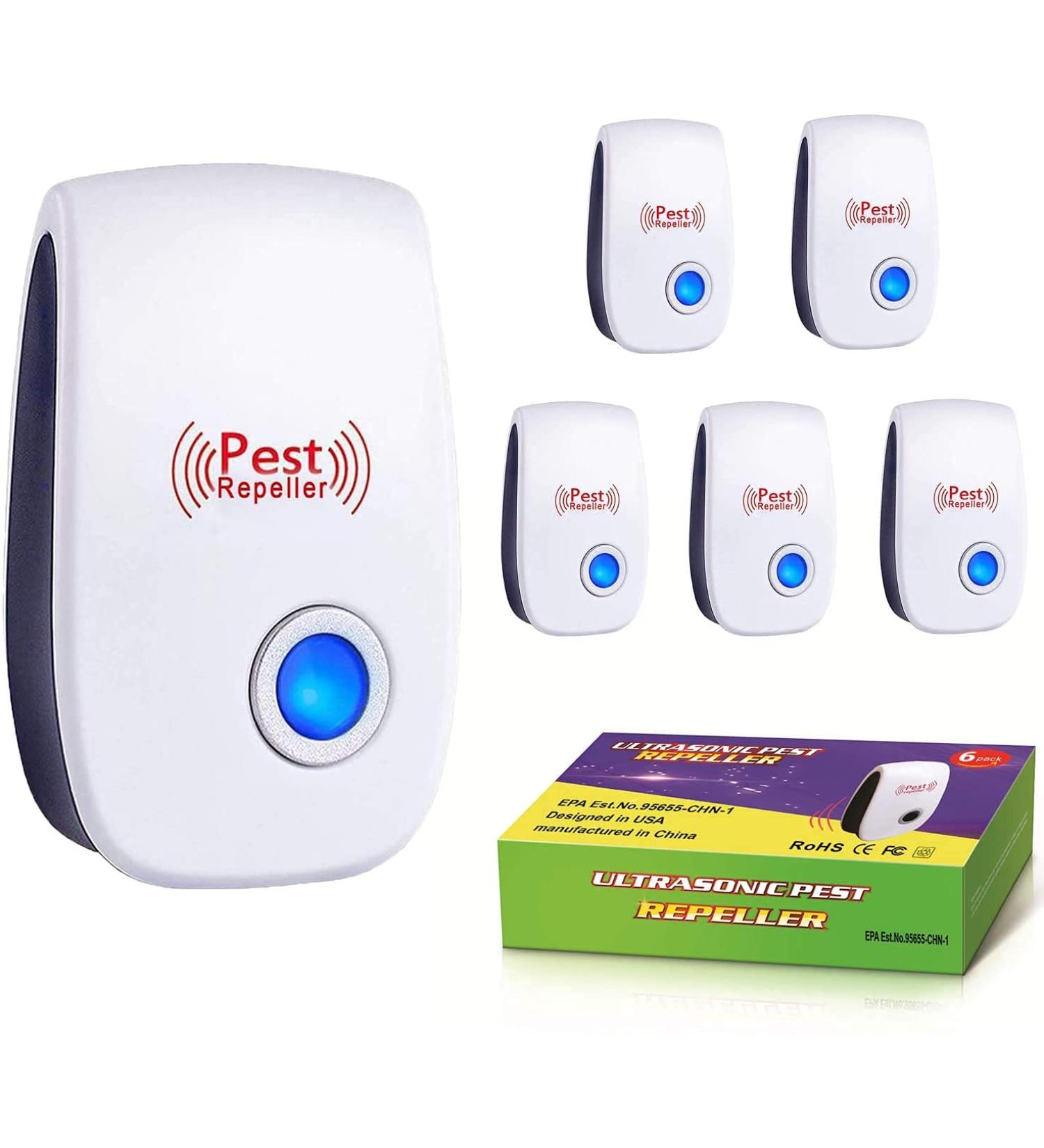 Ultrasonic Pest Repeller 6 Pack - Plug-in Control for Mosquito, Insect, Mice, Spider, Bug, Ant, Cockroach, Rodent, Deer - Indoor Pest Repellent - Buy Online on GoSupps.com