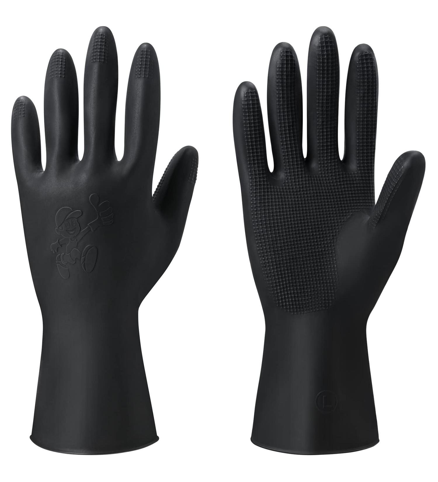 ThxToms Chemical-Resistant Latex Gloves for Hair Coloring - 5 Pairs, Black, Medium - Buy Online on GoSupps.com