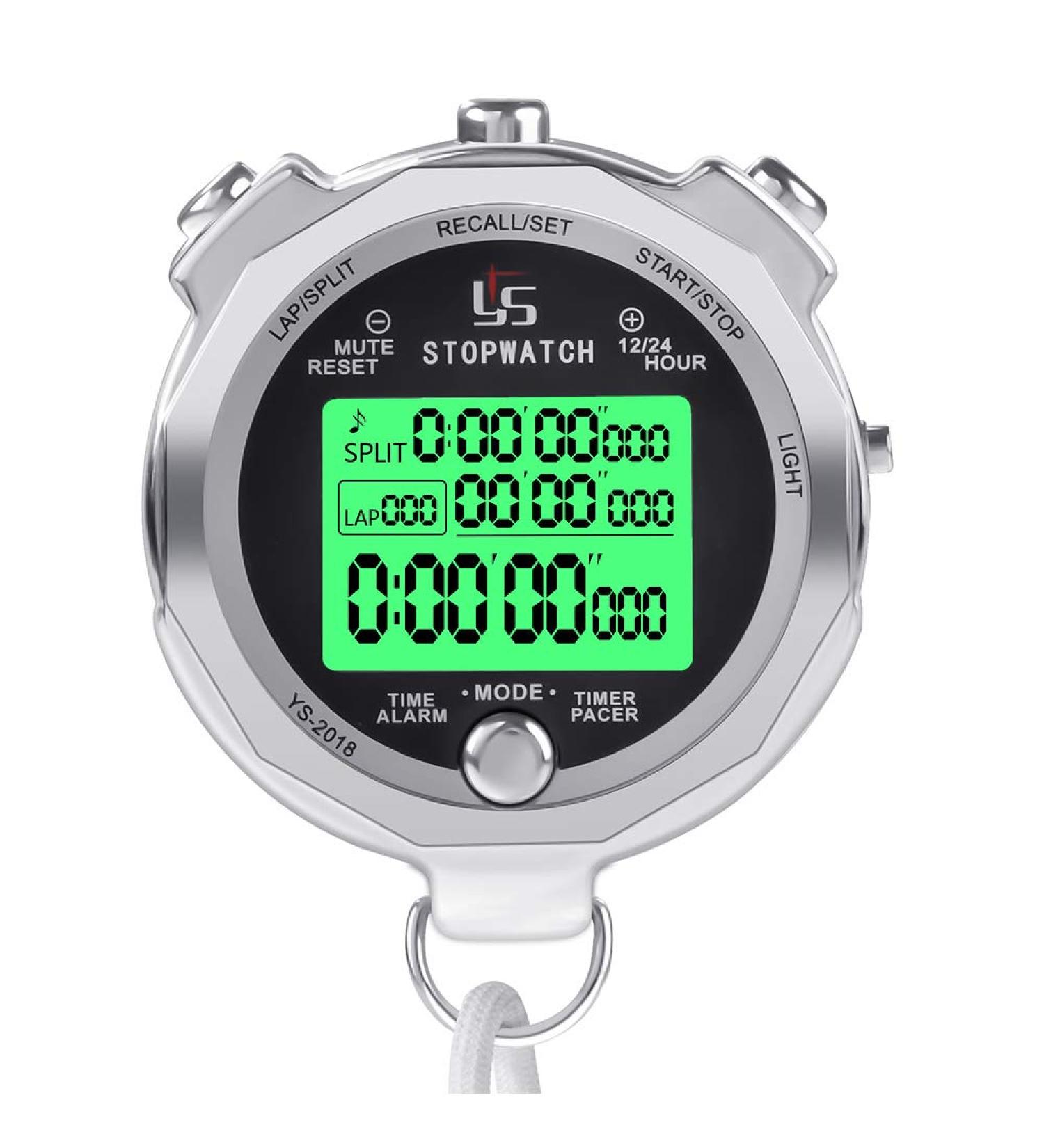 Buy Laopao Stopwatch - 1/1000s Precision 100 Memory LCD Timer for Football Referees & Trainers - Silent & Luminaire Function - Buy Online on GoSupps.com