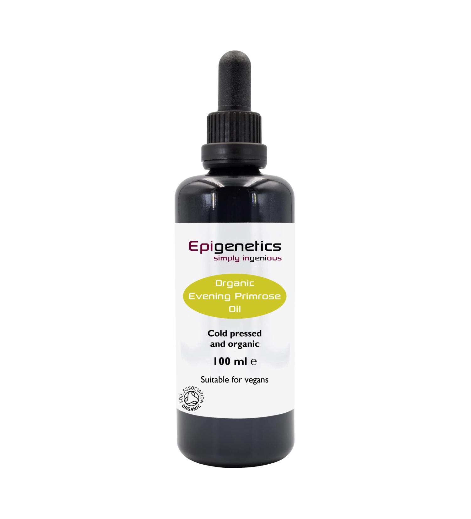 Evening Primrose Oil 100ml | Cold Pressed Certified Organic Evening Primrose Oil 100% Pure | Premium UV Blocking Miron Violet Glass | Vegan UK Made - Buy Online on GoSupps.com