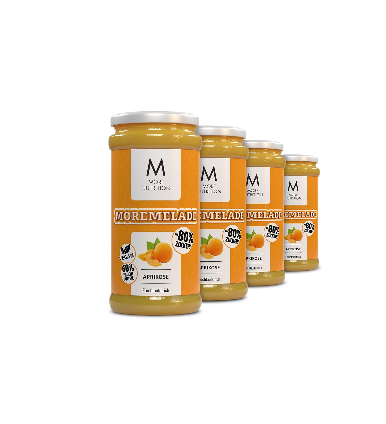 MORE NUTRITION Moremelade - 4x240g Apricot Light Fruit Spread | Buy Internationally - Buy Online on GoSupps.com