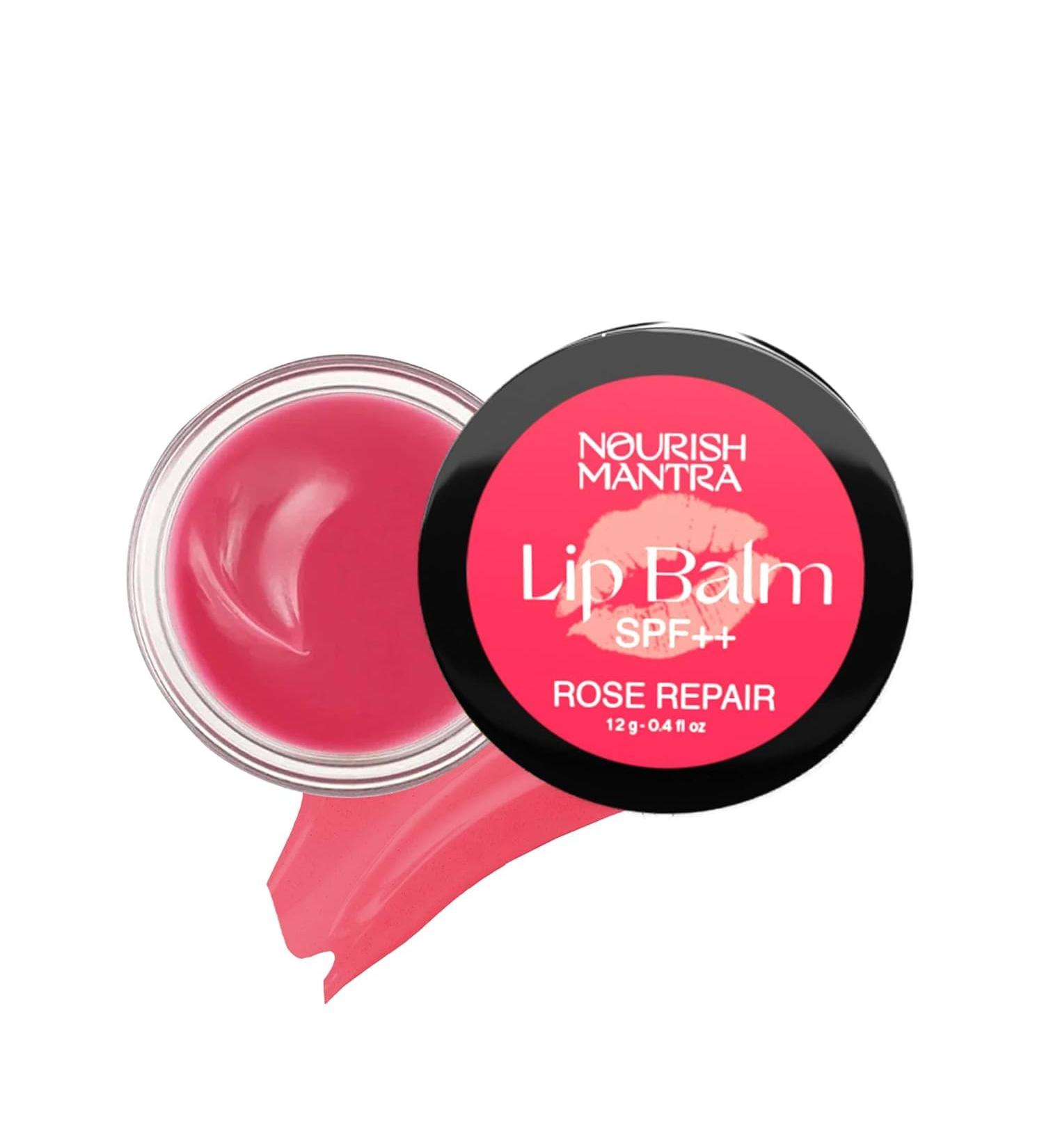 Rose Repair Lip Balm with SPF - Nourishing Formula with Rose Extracts Olive Oil Shea Butter & Vitamin E for Dry Chapped Lips - 12g - Buy Online on GoSupps.com