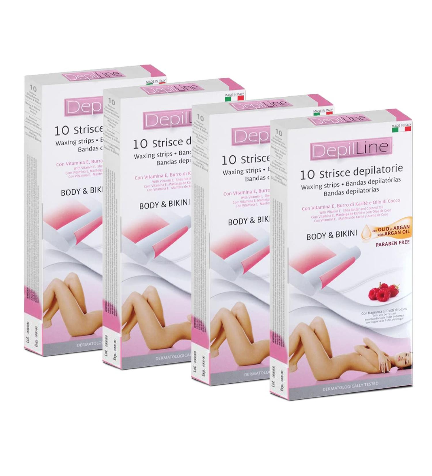 Lot de 4 bo te de 10 Bandes d pilatoires pilation aisselles Corps Maillot Cire argan Bio
